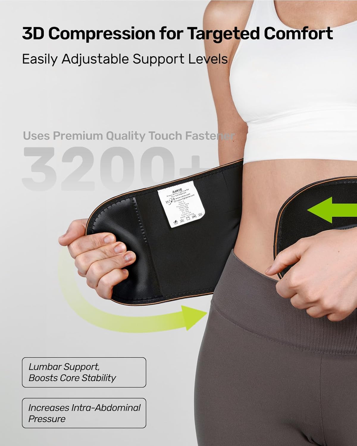 Lumbar Back Brace with Removable 3D Pad for Deep Massage, Adjustable Lower Back Pain Relief Support for Men and Women, Comfortable Back Support Belt Ideal for Lower Back Pain, Sciatica, Posture Correcter, Green Size XL (Waist: 45.3"-51.2")