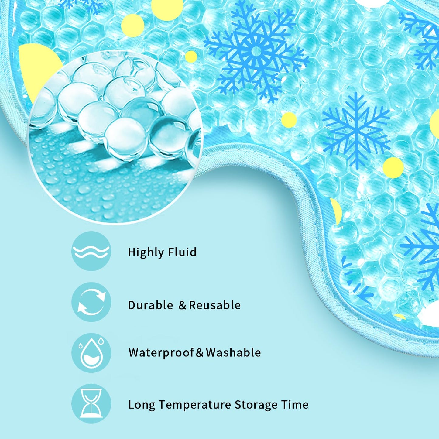 2PCS Cooling Eye Mask Gel Eye Mask, Reusable Hot Cold Therapy cold eye mask for Post Surgery, Puffiness, Dark Circles, Eye Bags, Dry Eyes, Migraines with Soft Plush Backing (Heart+Snowflake)