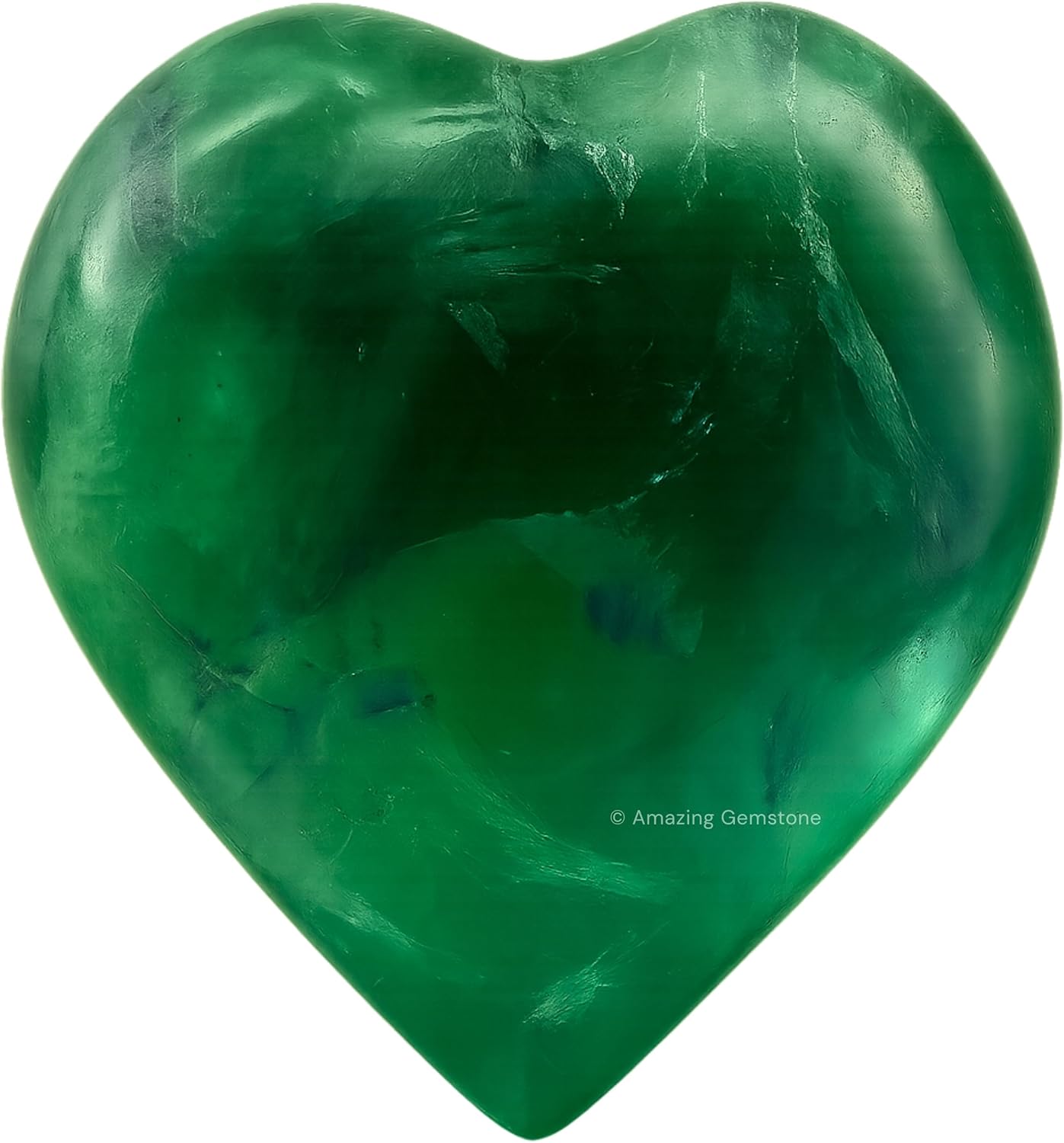Amazing Gemstone Green Fluorite Crystal Heart Palm Stone - Pocket Massage Worry Stone for Natural Body Chakra Balancing, Reiki Healing and Crystal Grid