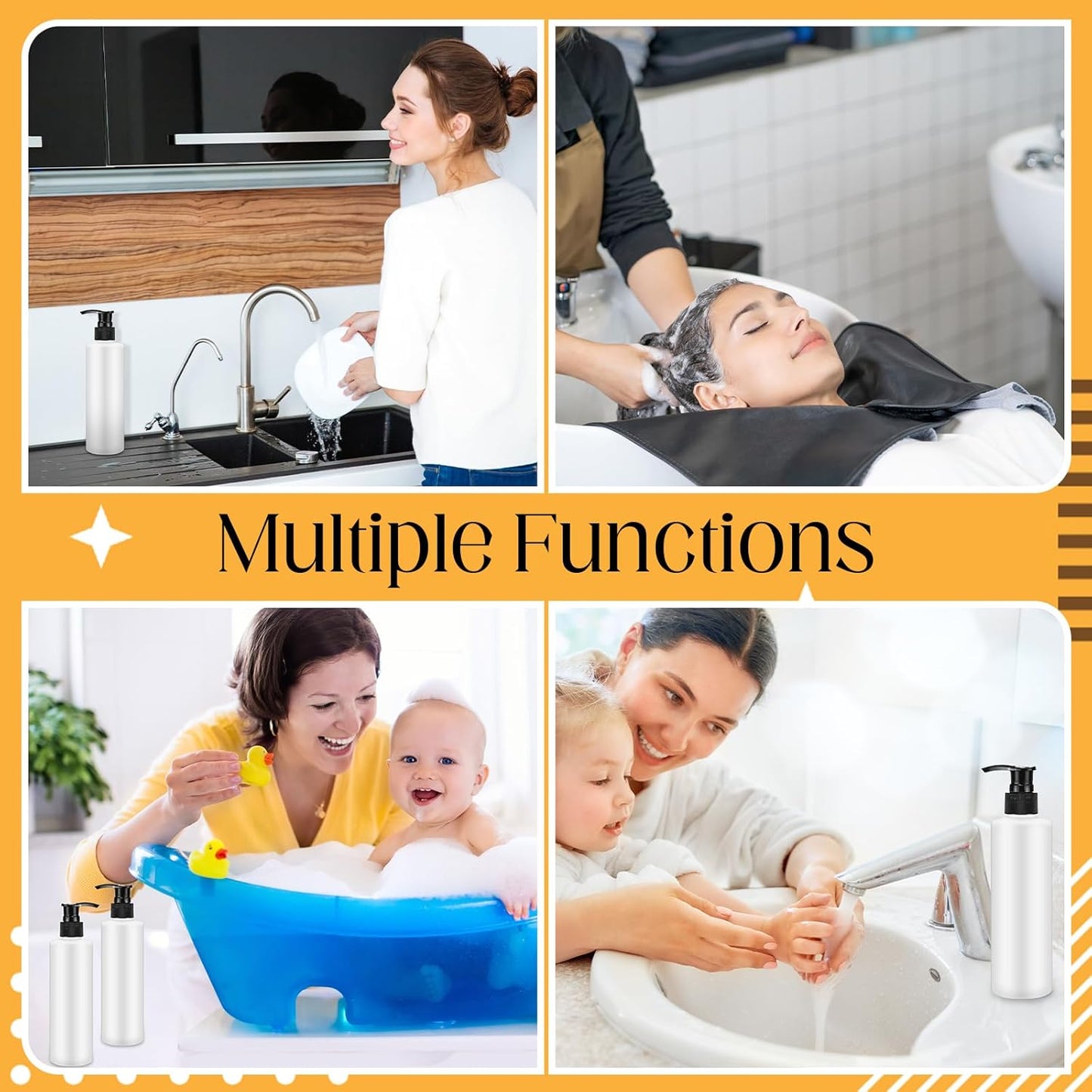 Thyle 20 Pcs Plastic Pump Dispenser Bottle 8 oz Refillable Plastic Bottles Bulk Lotion Container Travel Lock Empty container for Shampoo Massage Oil Dispensing (White bottle, black head)