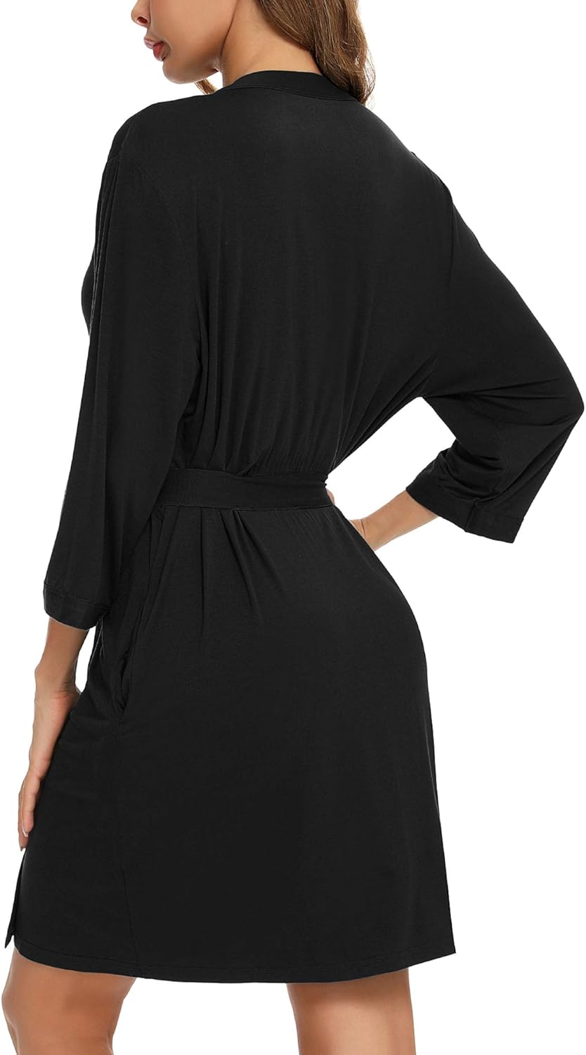 Samring Women's Lightweight Robe Soft Kimono Robes Short Bathrobe for Women Sleepwear