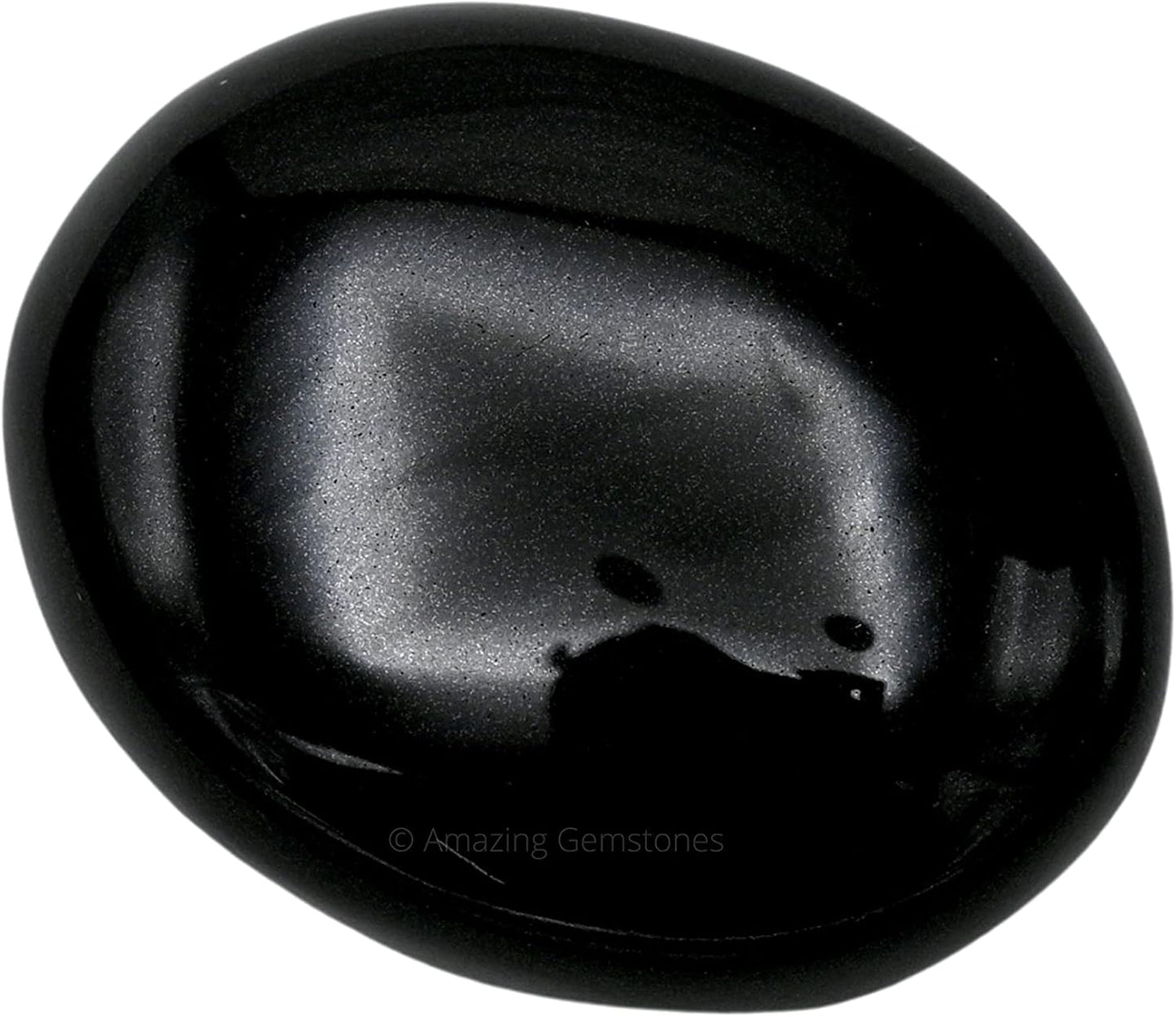 Amazing Gemstone Black Agate Crystals and Healing Stones - Large Palm Stone Crystals Piedra - Crystal for Good Luck, Balanced Positive Energy, Meditation - Unique Stocking Stuffers, Gifts for Women