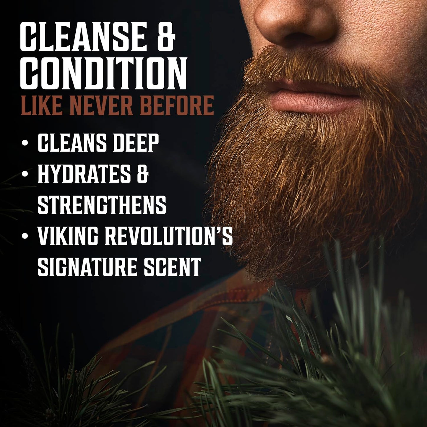 Viking Revolution Beard Wash & Beard Conditioner Set with Argan & Jojoba Oils - Softens and Strengthens - Natural Sandalwood Scent - Beard Shampoo with Beard Oil (17 oz)