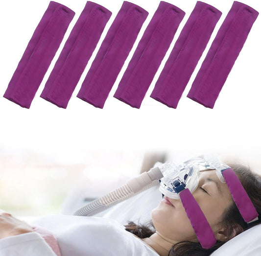 6 Pack Satin Strap Covers Breathable Strap Cushions Work for Most Headgear Straps Can Reduce The Tracks On The Face Made of Soft Fabric Face Pads (Purple)
