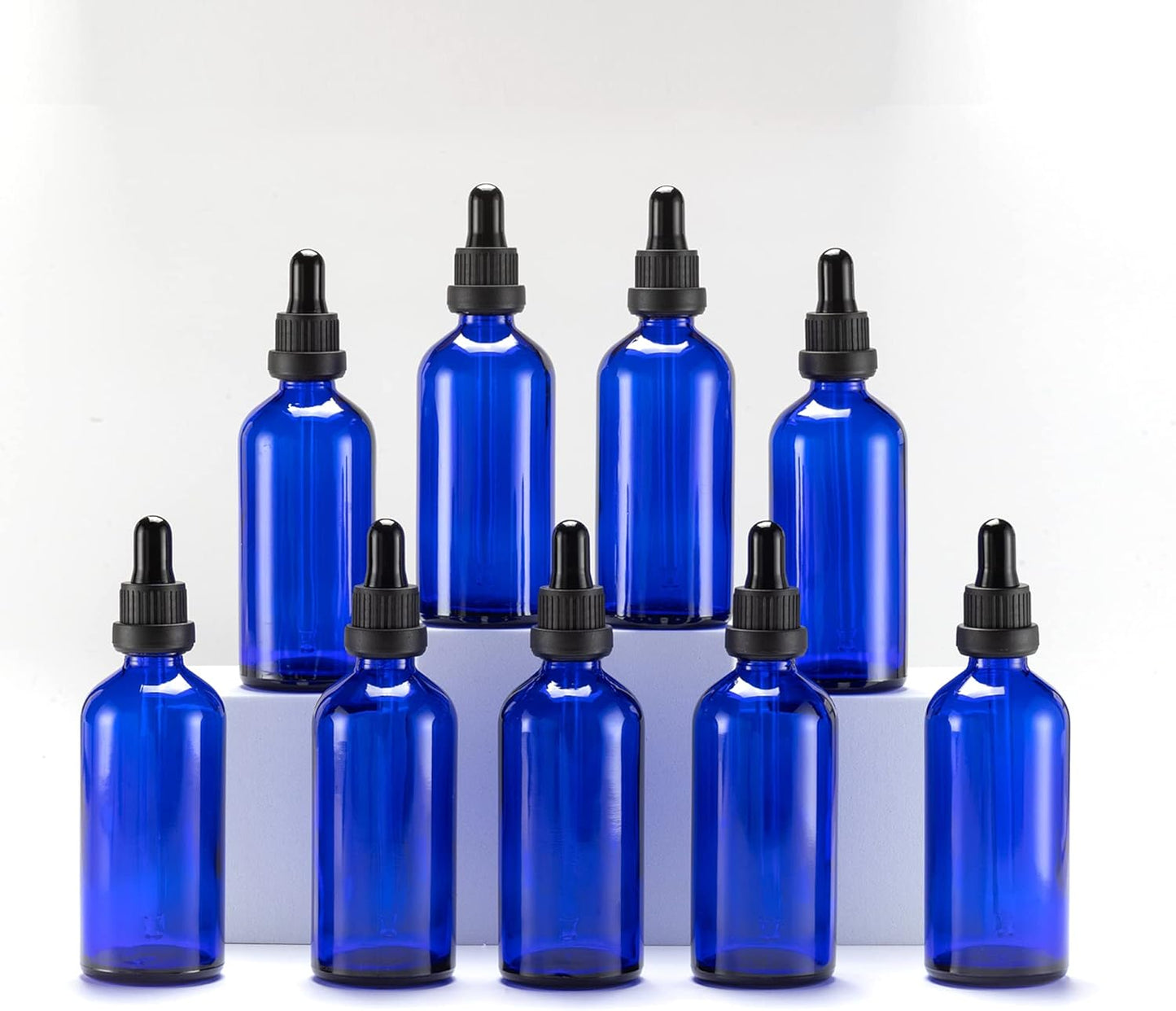 YIZHAO Blue Glass Dropper Bottle 4oz, Tincture Bottles with Glass Dropper, for Essential Oils, Aromatherapy, Cosmetic, Laboratory, Pharmacy, Liquids, Travel –9 Pcs
