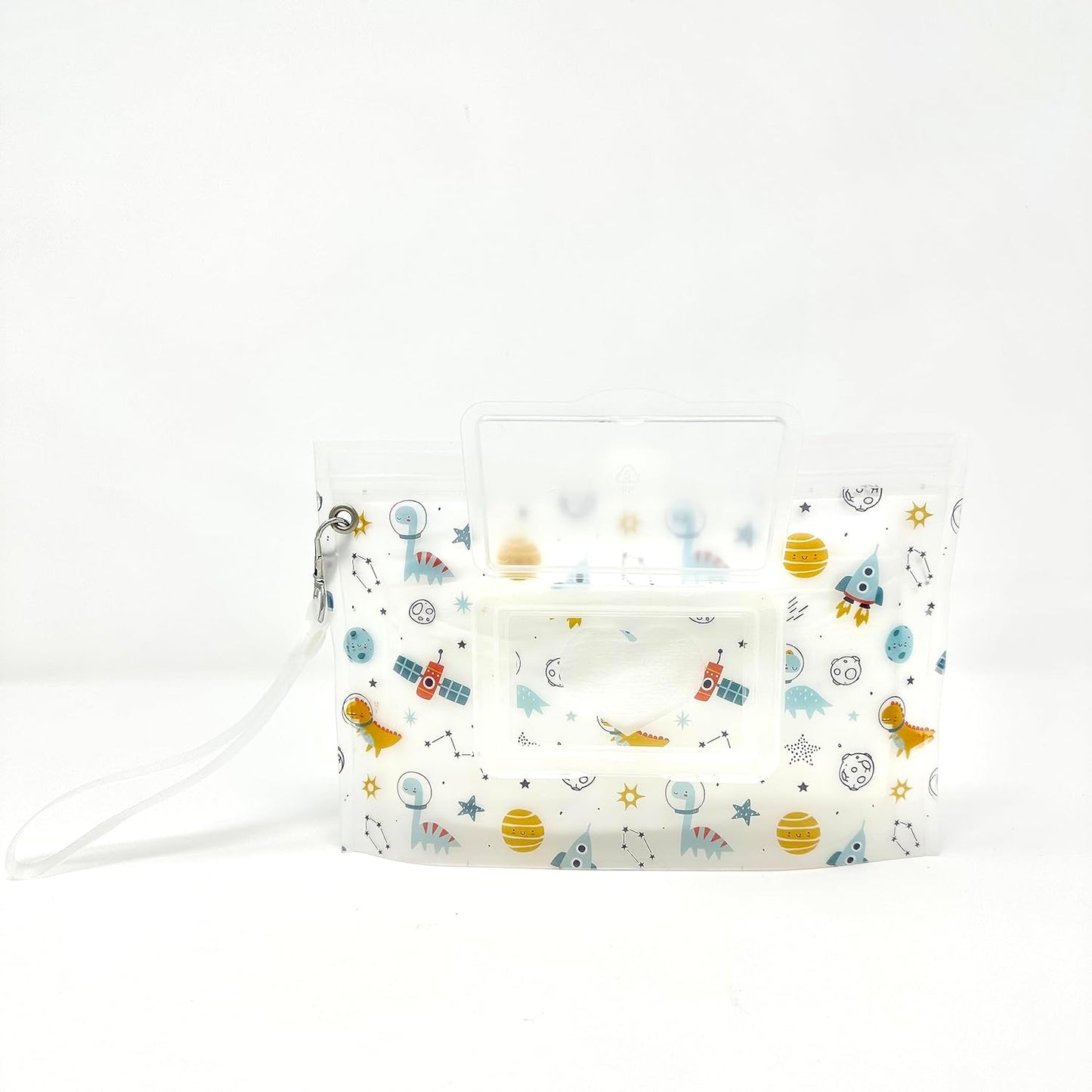 Baby Wipes Dispenser - Portable & Refillable Wet Wipe Pouch, Reusable Baby Wipes Holder & Baby Wipe Container, Baby Essential, Makeup Wipe Travel Case - Dinosaurs Love, 2pcs