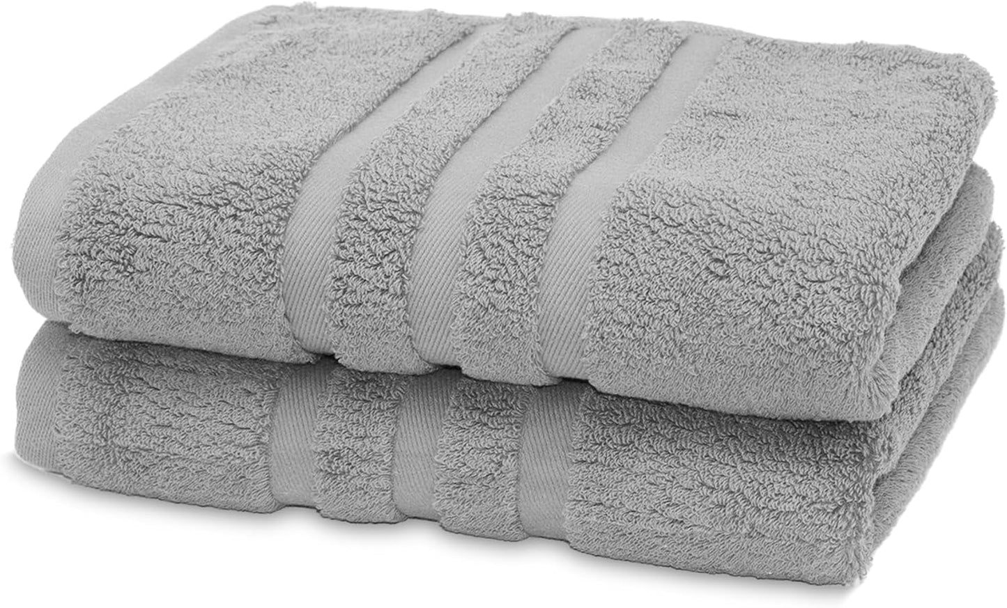 kimteny 100 Persent Cotton Premium Hand Towels Set of 2, (16 x 32 inches) 600GSM Cotton Thick Towel, Ultra Soft and Highly Absorbent Towels for Bathroom Gym Shower Hotel Spa (Grey)
