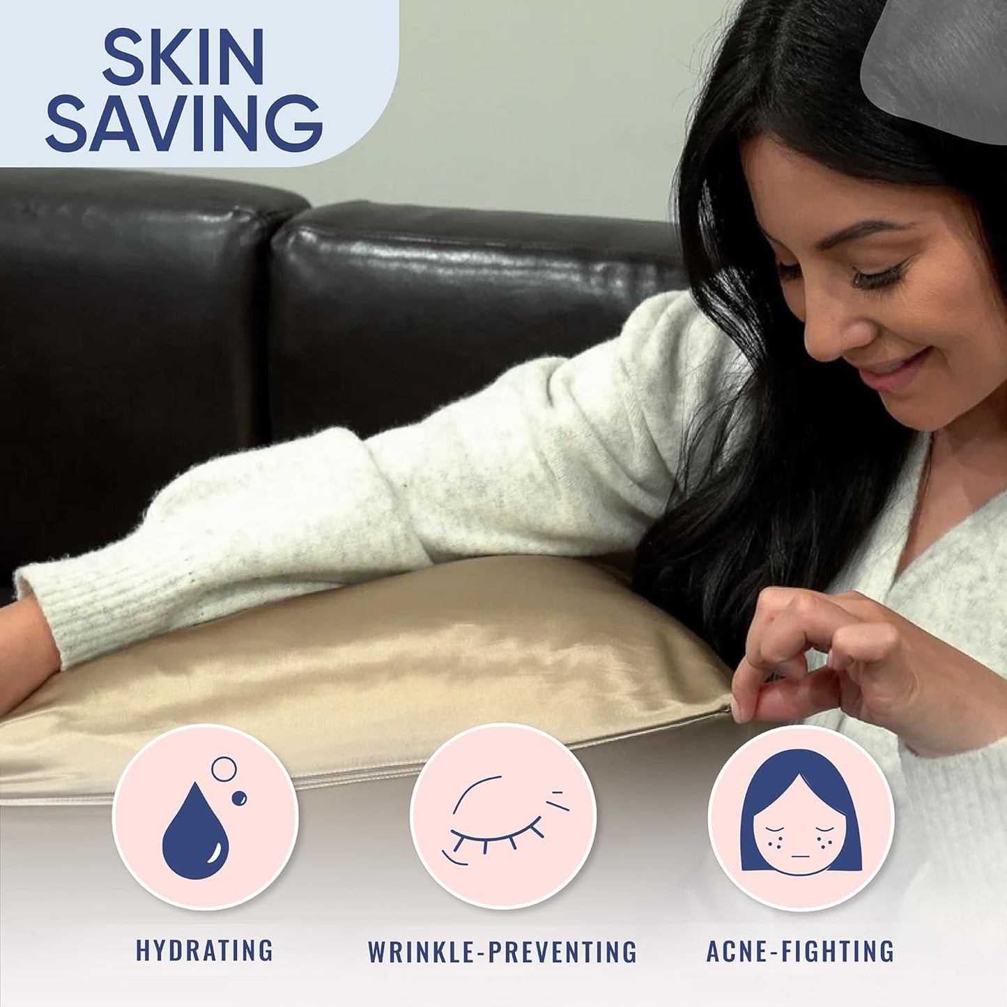 Blissy Silk Pillowcase - 100% Pure Mulberry Silk - 22 Momme 6A High-Grade Fibers - Silk Pillow Cover for Hair & Skin - Regular, Queen & King (Taupe, King)