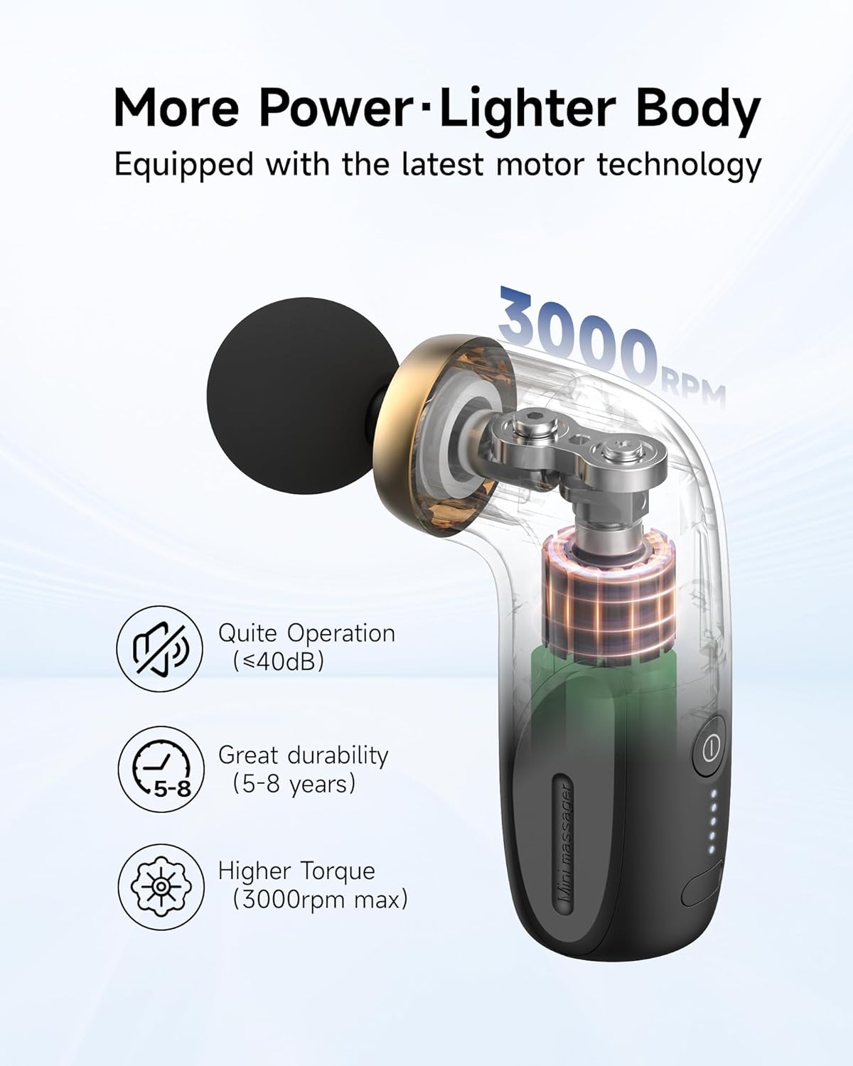 A1 Super Mini Massage Gun, Percussion Deep Tissues Muscle Massager, Travel Massage Gun, Compact Sports Massager, Portable Handheld Massager for Office Gifts for Him/Her, Home, Athletes(Black)