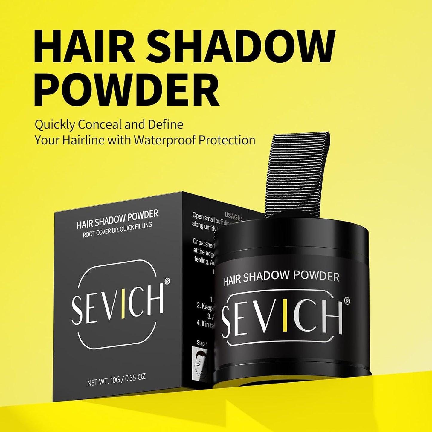 Sevich Hairline Powder 10g 2-Pack with Brush, Instantly Conceals Hair Loss & Thinning, 48H Waterproof Root Touch Up Powder, Natural Hair Shadow Toppers for Women & Men, 2 Box = 5 Boxes,Medium Brown