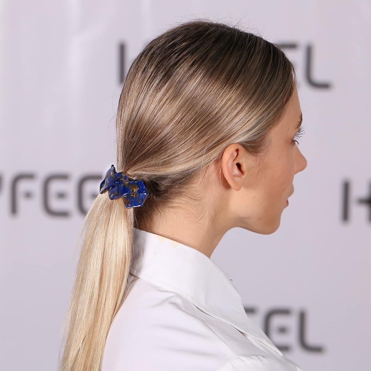 Hair Barrettes Large French Clips Wide Hair Clasp for Women Thick Fine Hair Accessories - Blue Tortoiseshell - 3Pcs (Navy Blue, Brown)