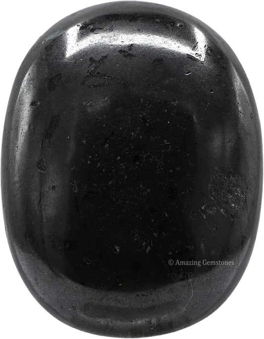 Black Tourmaline Crystals and Healing Stones - Large Palm Stone Crystals Piedra - Crystal for Good Luck, Positive Energy, Meditation - Unique Stocking Stuffers and Birthday Gifts for Women, Men