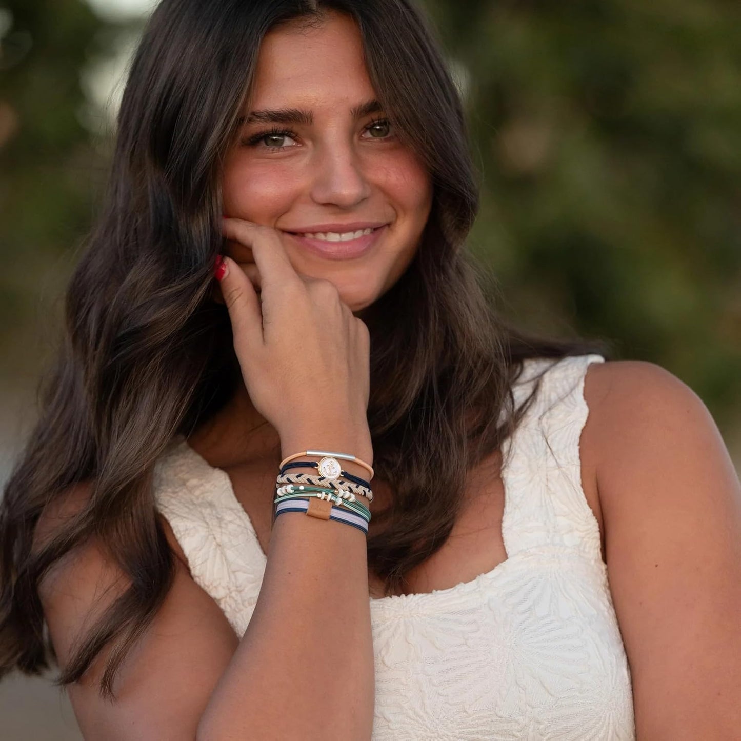 K'lani Anchor Bracelets for Women – Elastic Bracelets and Boho Hair Ties – Cute Hair Ties for Women and Hair Tie Accessories – Stylish Bracelets Boho Style for Hair and Wrist – Set of 5 (Large)