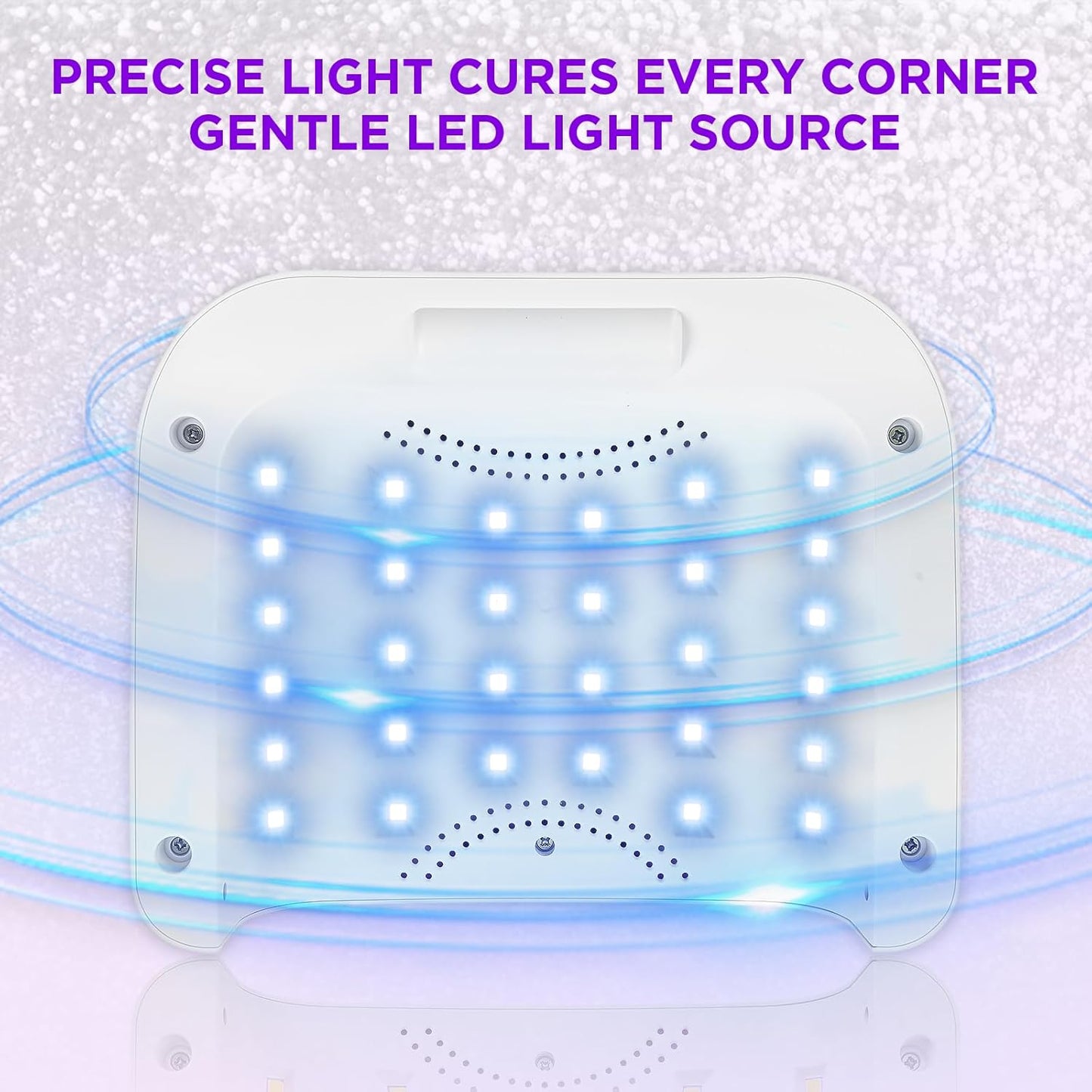 Aedavey Cordless Nail Lamp, Rechargeable UV Nail Lamp for Gel Nails, LED Nail Lamp with 4 Timer Modes, Gel Nail Light Decorate with Sparkling Nail Rhinestones Diamond (Sparkly Purple Diamond)