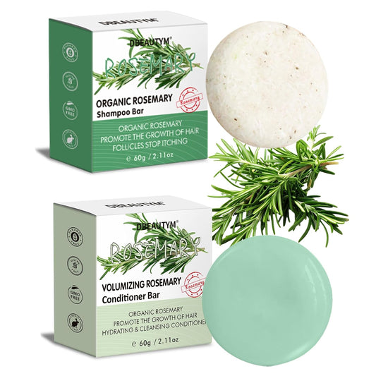 2 Pack Rosemary Shampoo Conditoner Bar Set,Thinning Hair-Volume Shampoo & Conditioner Bar for Men and Women,Hair Thickening & Regrowth Treatment,Hair Growth Soap for Anti-Hair Loss