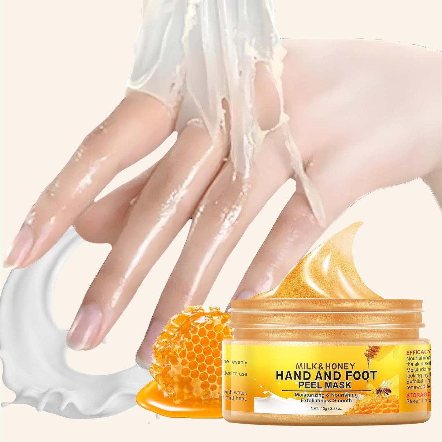 Milk Honey Peel Off Hand Wax for Women Moisturizing Hydrating Hand Masks Nourishing Exfoliating Hand Film Hands Care Soft 110g