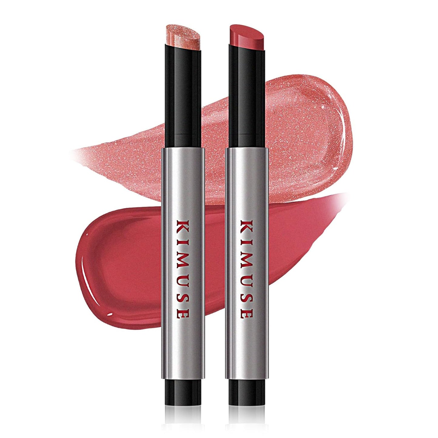 KIMUSE Lip Plumper, 2PCS Moisturizing All-in-one Lip Plumping, Gloss, Balm, Non Sticky Lip Plumper Solid Lipstick Click Lip Balm, Buildable, Vegan & Cruelty-Free