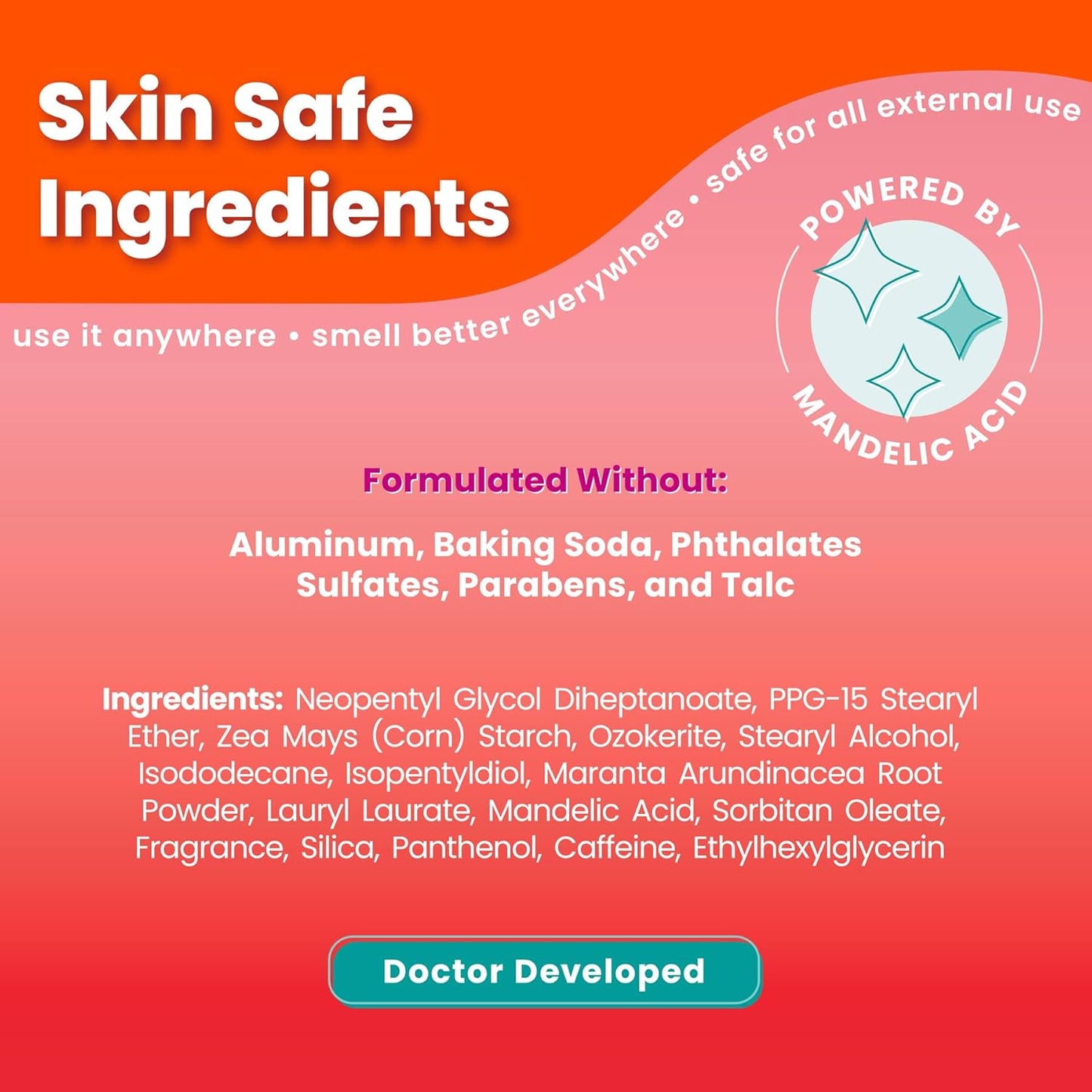 Lume Whole Body Deodorant - Smooth Solid Stick - 72 Hour Odor Control - Aluminum Free, Baking Soda Free and Skin Safe - 2.6 Ounce (Pack of 2) (Peony Rose)