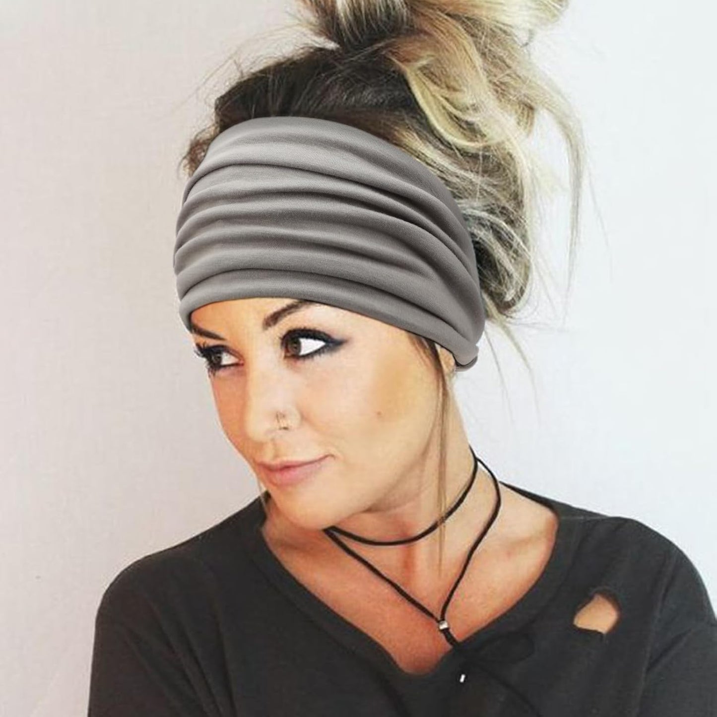 DRESHOW 4 Pack Turban Headbands for Women Wide Vintage Head Wraps Knotted Cute Hair Band Accessories