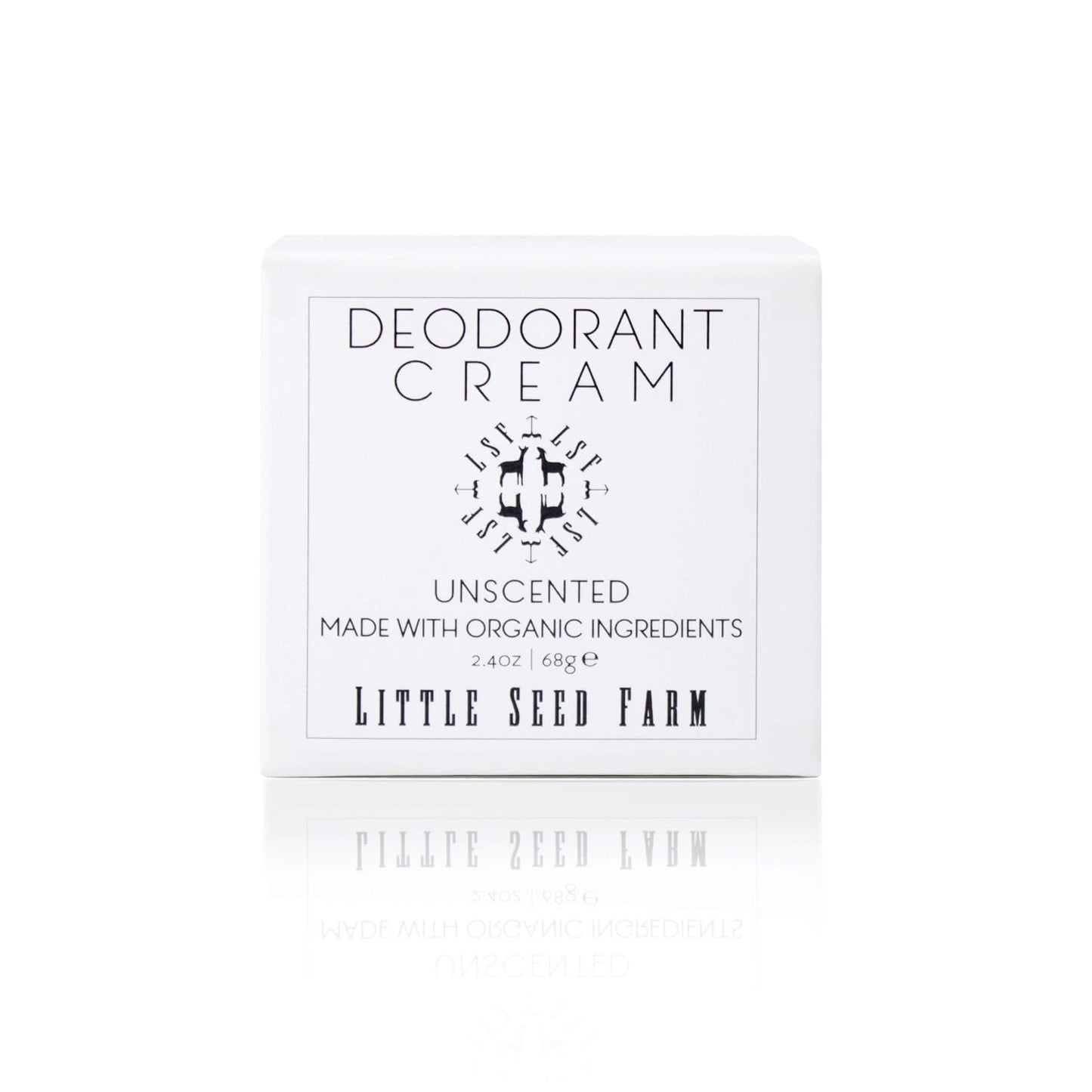 Little Seed Farm All Natural Deodorant Cream - Unscented - Aluminum Free Deodorant for Women or Men, Net Wt. 2.4oz | 68g