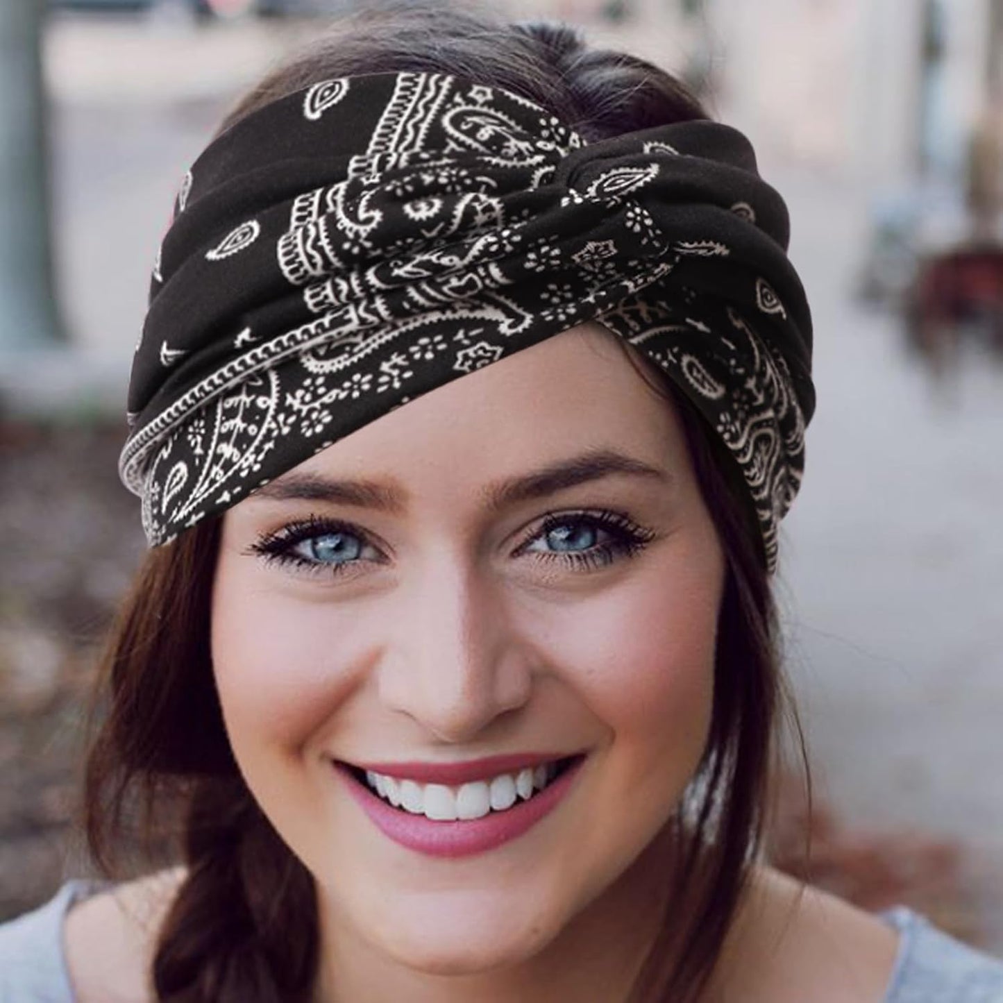 DRESHOW 4 Pack Turban Headbands for Women Wide Vintage Head Wraps Knotted Cute Hair Band Accessories