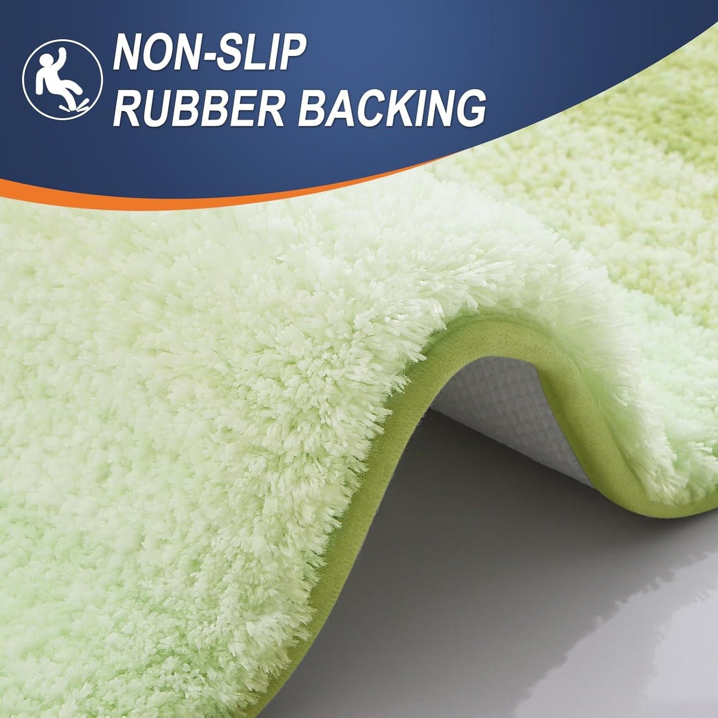 OLANLY Bathroom Rugs Mat 24x16, Extra Soft Absorbent Microfiber Bath Rugs, Rubber Backing, Quick Dry, Machine Washable Bath Mats for Bathroom Floor, Tub and Shower, Home Decor Accessories, Light Green