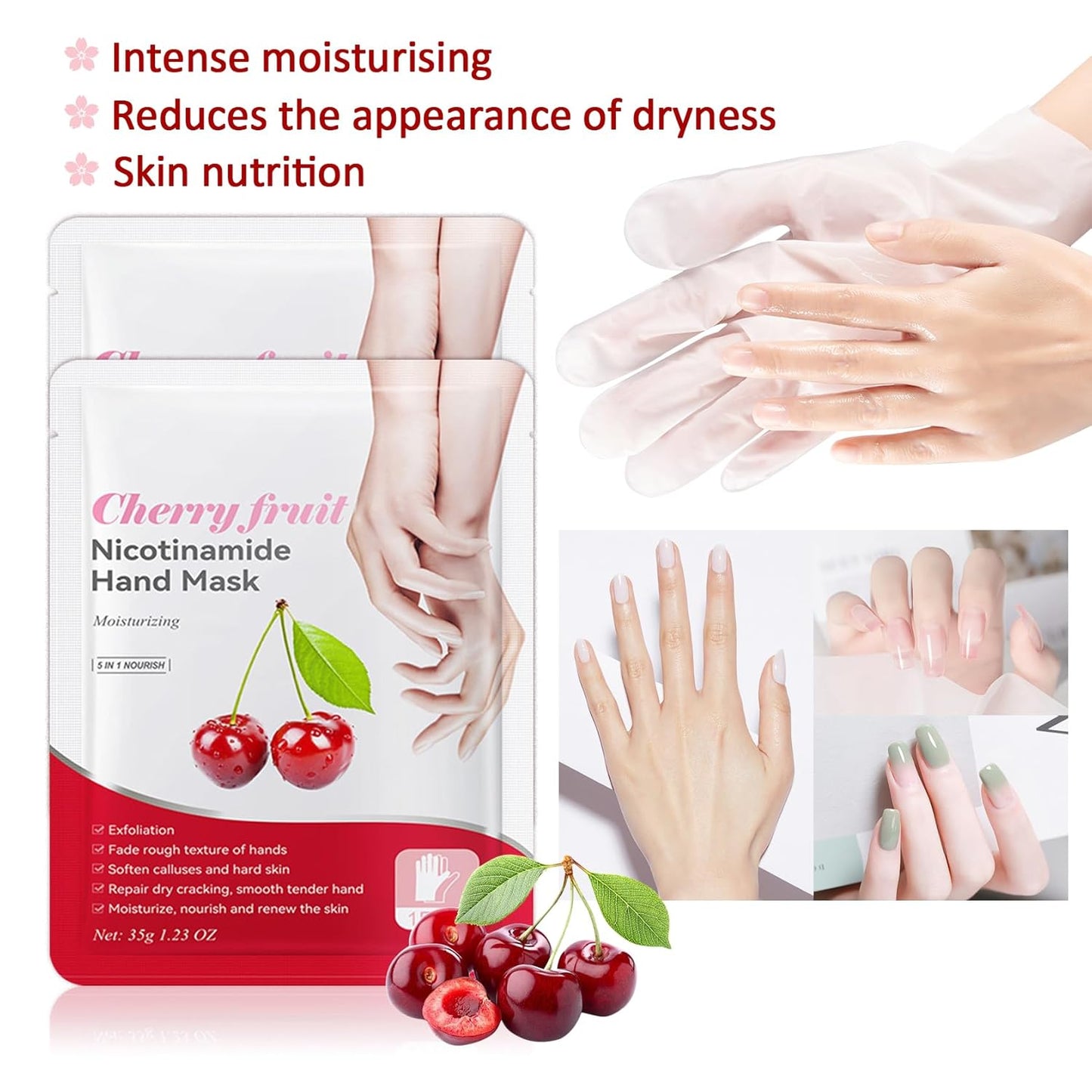 Hand Masks Moisturizing Gloves,6 Pairs Hydrating Hand Peel Masks Gift Set for Dry Cracked Hands Care,Long-lasting and Non-greasy Hand Moisturizer Gloves for Women B