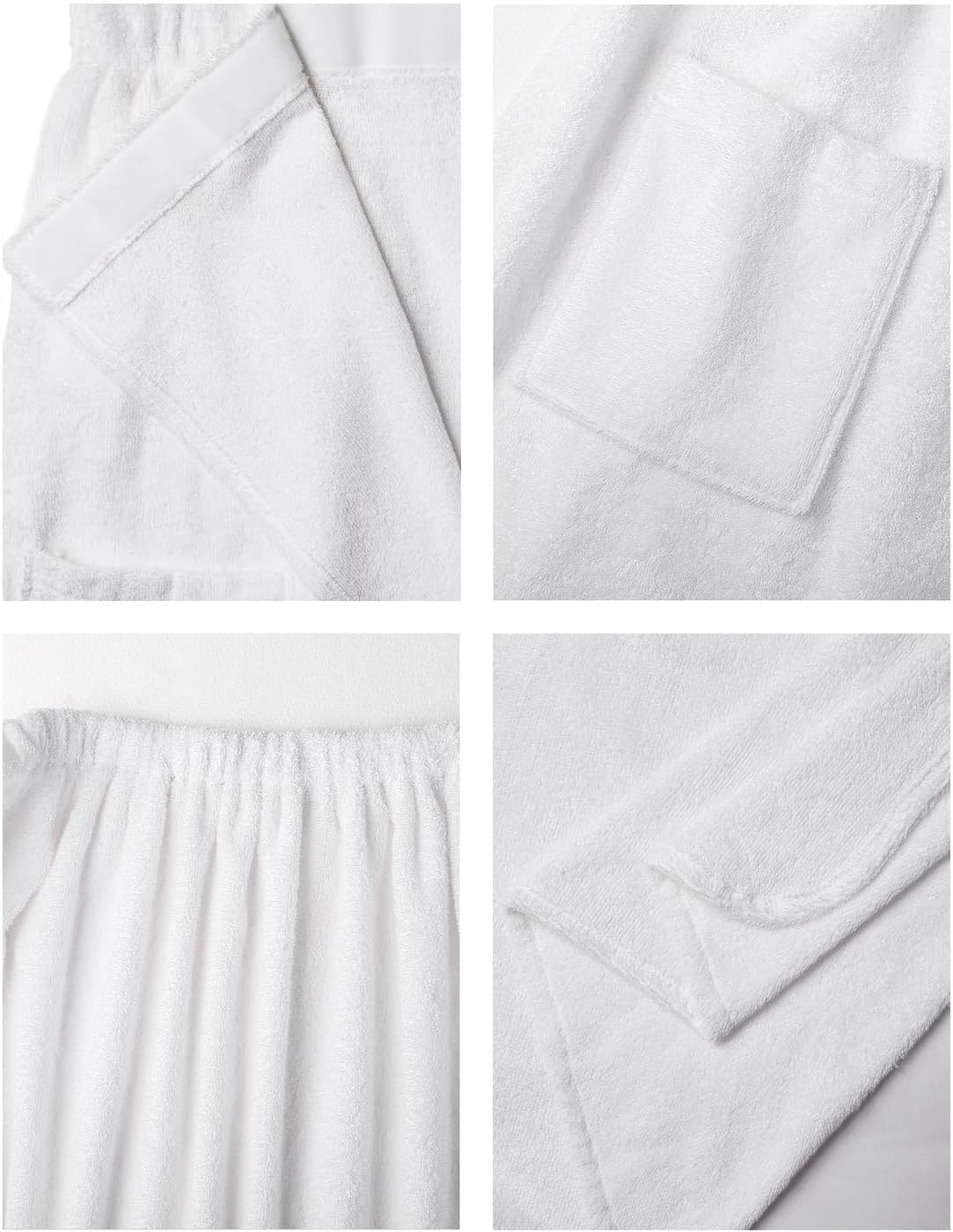 SIORO Women Bath Towel Wrap Robe, Soft Cotton Terry Spa Cloth, Plush Adjustable Closure for Shower, Travel, Pool, Gym