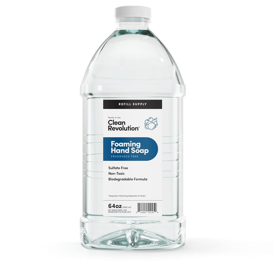 Clean Revolution Foaming Hand Soap Refill Supply Container, Ready to Use Formula, Fragrance Free, 64 Fl Oz (Pack of 1)