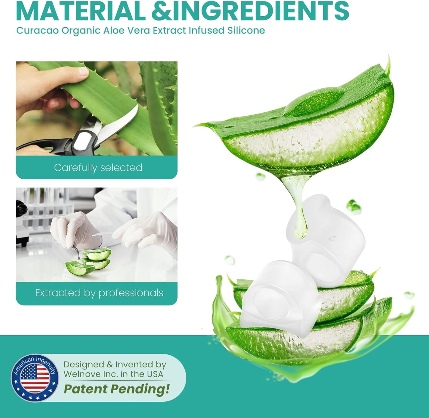 Welnove Gel Toe Separators -8 Pack Toe Spacers with Aloe Vera for Overlapping Toes, Bunion Relief - Soft Silicone Toe Corrector for Men and Women - (Small, Clear)