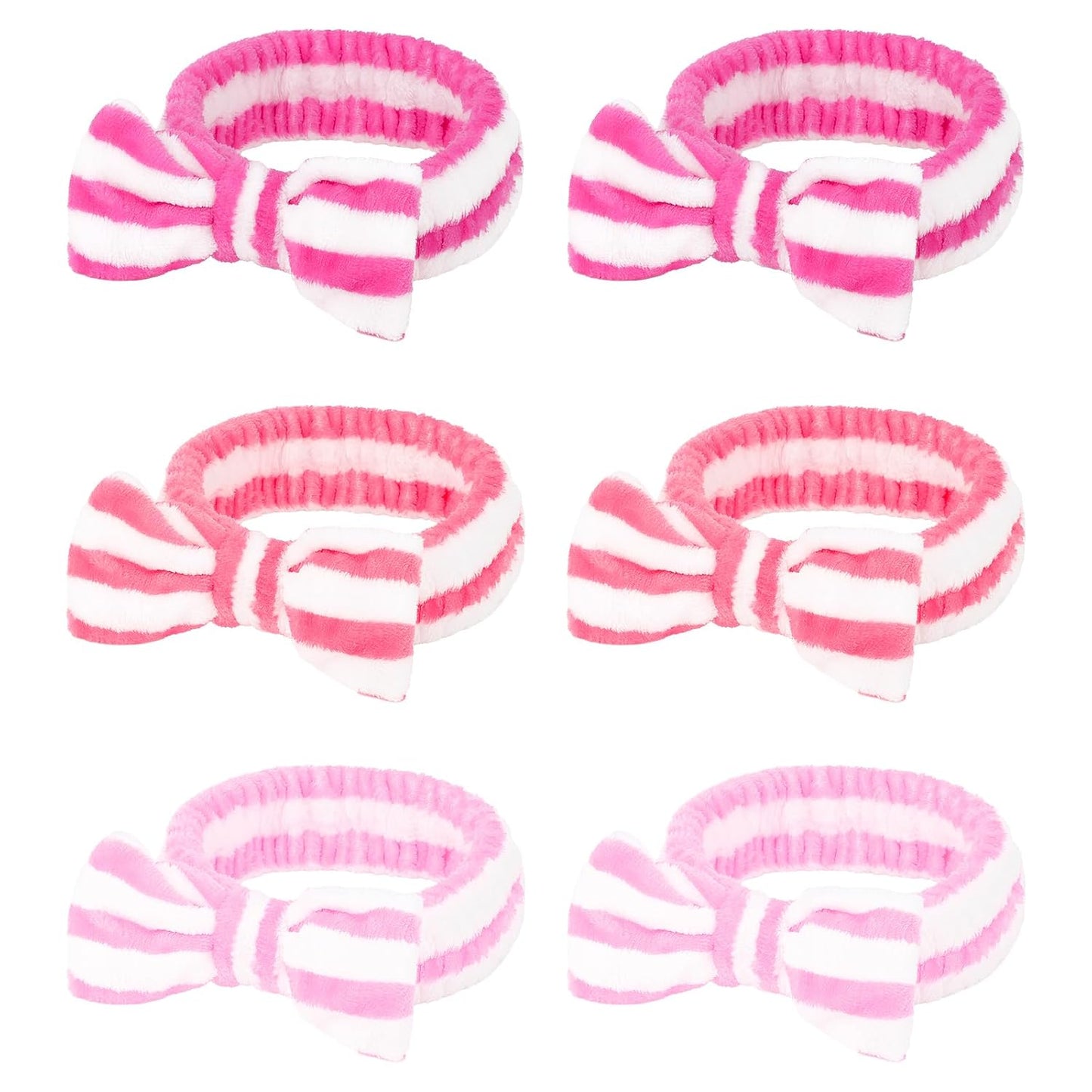 Casoty 6 Pcs Spa Skincare Headband for Women Makeup Headband, Hair Holder for Washing Face, Soft Coral Fleece Headbands for Makeup, Bow Headbands for Face Washing Shower Skin Care Yoga