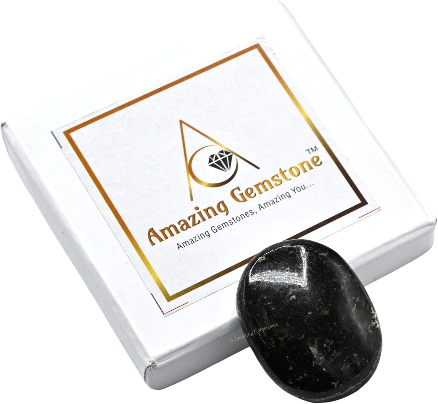 Amazing Gemstone Nuummite Crystals and Healing Stones - Large Palm Stone Crystals Piedra - Crystal for Good Luck, Balanced Positive Energy, Meditation - Unique Stocking Stuffers, Gifts for Women