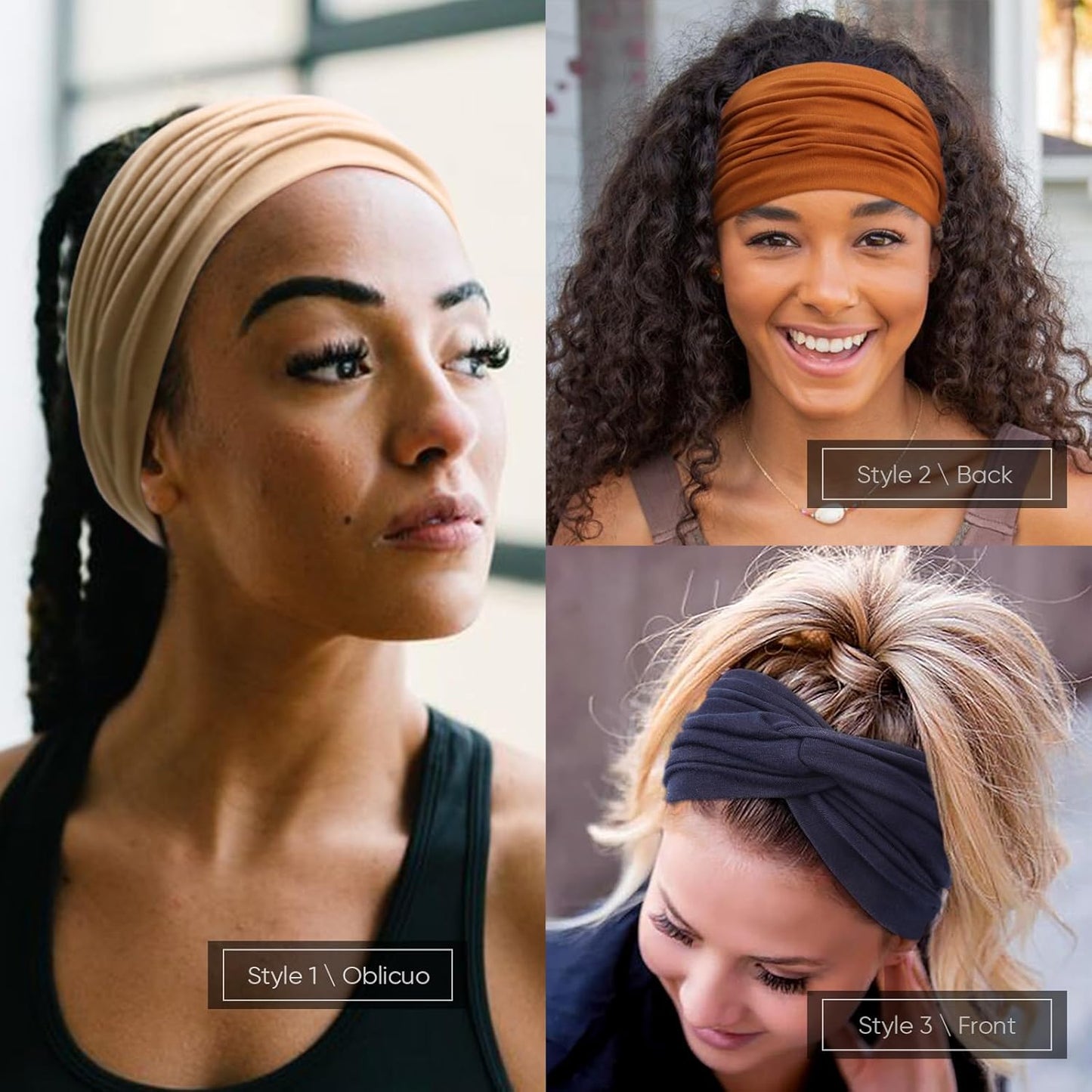 Extra Wide Headbands for Women Large Turban Headband Non Slip Boho Elastic Hairband Hair Twisted Knot Head Bands Accessories