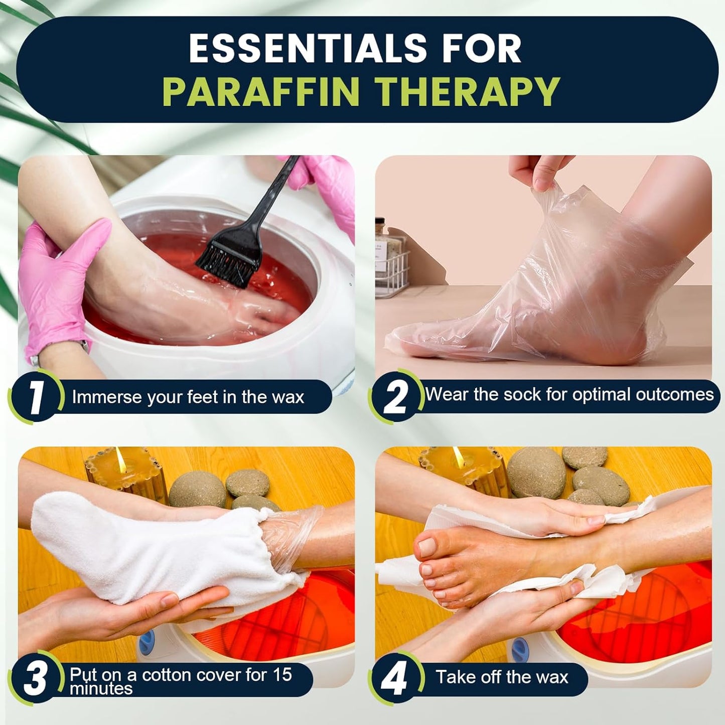 200PCS Plastic Foot Covers for Feet, Leak-Proof Plastic Foot Masks for Moisturizing Feet, Pedicure & Foot Care, 200 Stickers for Snug Closure Included (Fits up to USA 13)