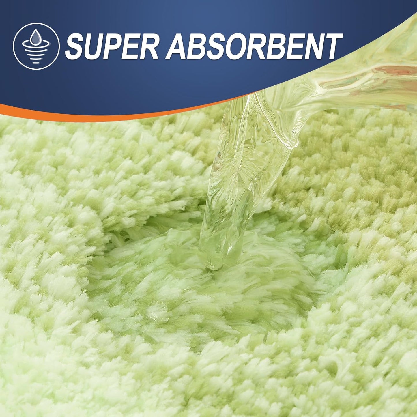 OLANLY Bathroom Rug Mat 30x20, Extra Soft and Absorbent Microfiber Bath Rugs, Non-Slip Plush Shaggy Bath Carpet, Machine Wash Dry, Bath Mats for Bathroom Floor, Tub and Shower, Light Green