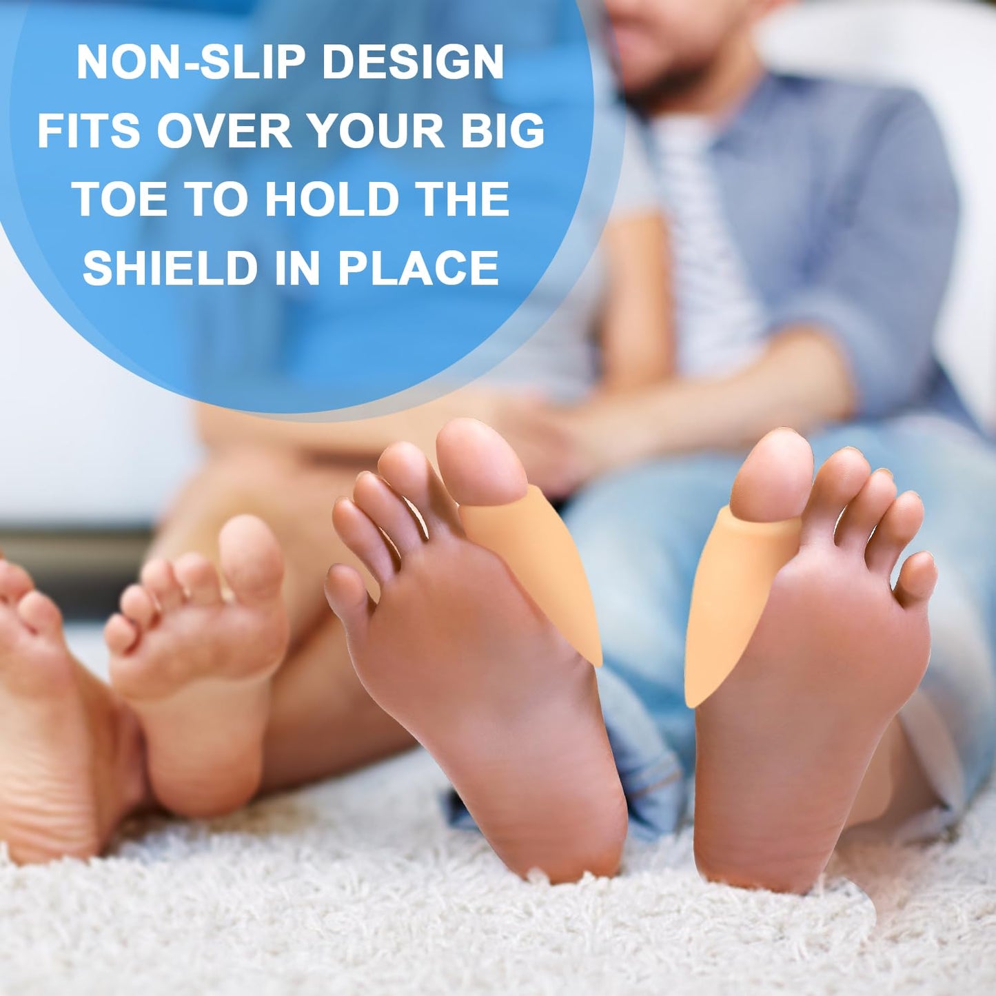 Gel Bunion Protector Shield, 10 Pack of Bunion Pads and Cushions, Bunion Guard for Big Toe, Relieve Foot Pain from Friction, Rubbing and Pressure - Beige