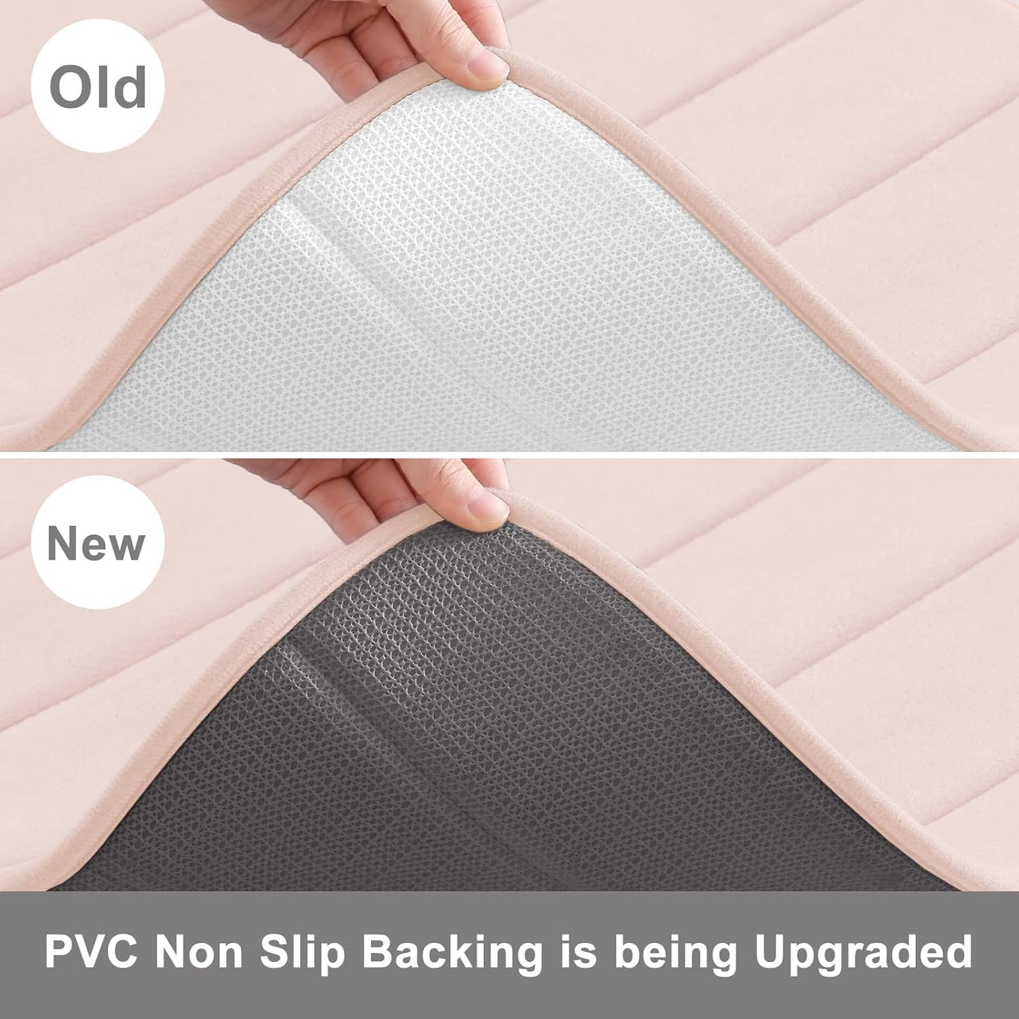Buganda Memory Foam Bath Mat, 44" x 24", Ultra Soft and Non-Slip Bathroom Rugs, Water Absorbent and Machine Washable Bath Rug Runner for Bathroom, Shower, and Tub, Pink