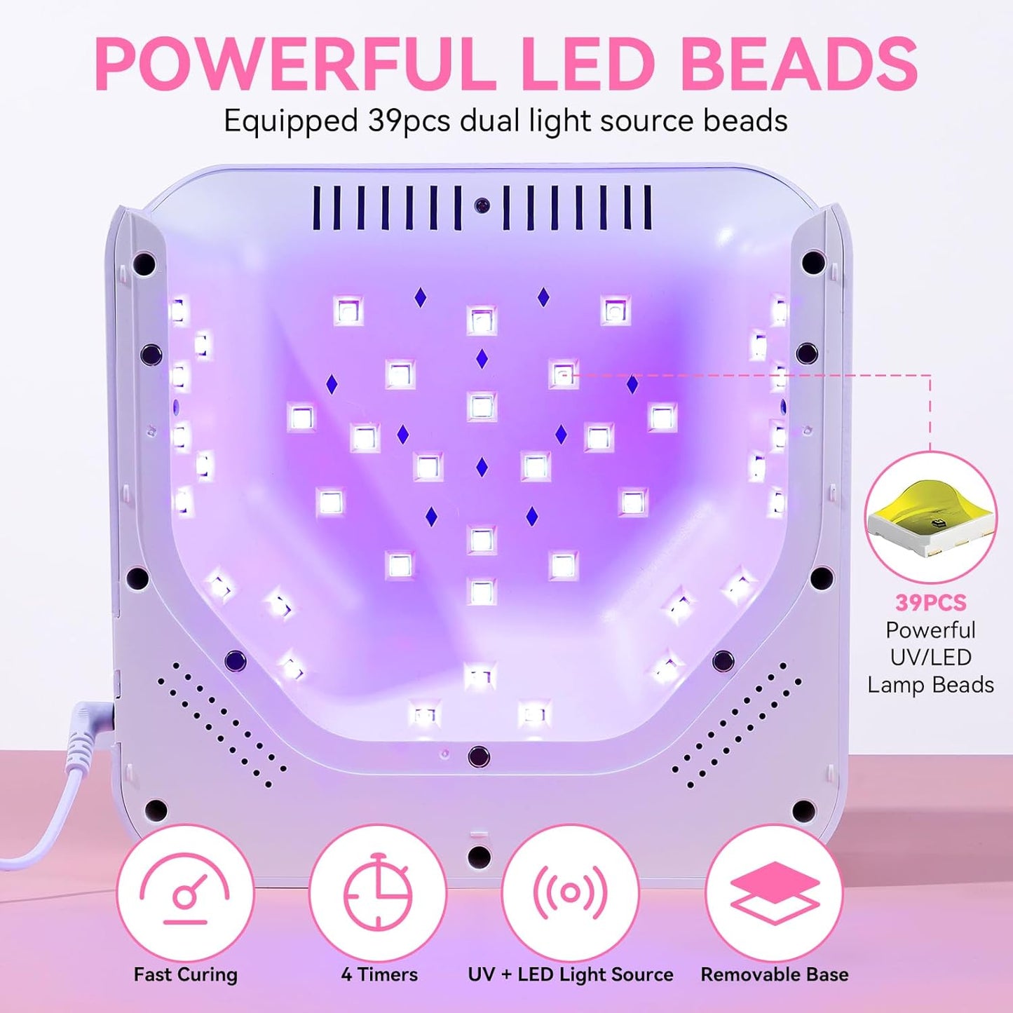 Makartt UV Nail Lamp: 30W Gel LED Light with 4 Timers, LCD Display, Auto Sensor, and Fast Curing for Gel Polish, Professional Nail Dryer for Home and Salon Manicures Pedicure