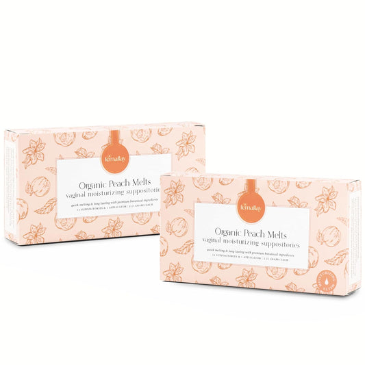 Femallay Organic Vaginal Moisturizing Suppositories – Peach 2 Pack – 100% Natural Relief for Dryness, Odor & Daily Feminine Discomfort – 14 Count + Applicator