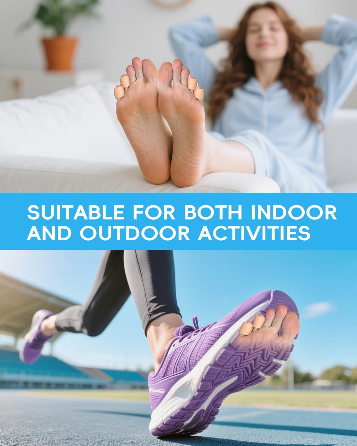 Silicone Toe Sleeves, 24 Count Pinky Toe Protector for Pain Relief, Gel Toe Covers for Blisters, Corn, Bunion, Hammer Toes, Overlapping Toes, Toenails Loss (Beige)