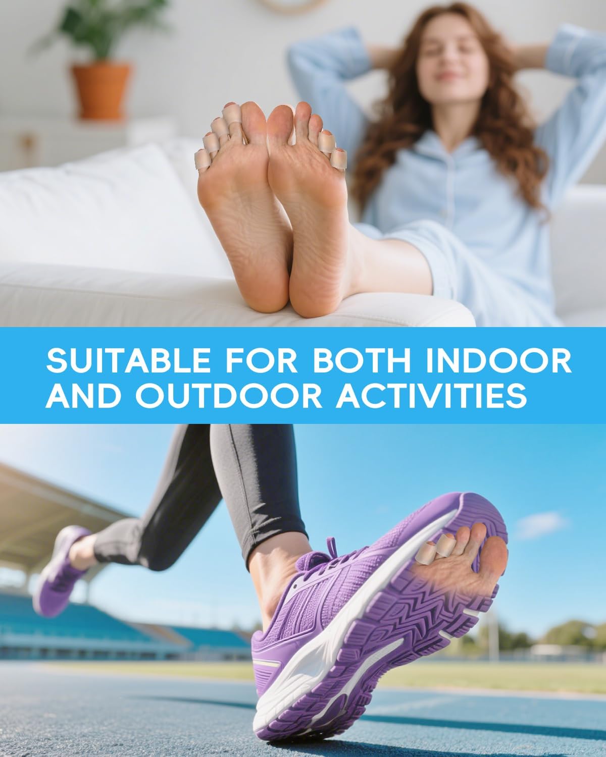 Silicone Toe Sleeves, 24 Count Pinky Toe Protector for Pain Relief, Gel Toe Covers for Blisters, Corn, Bunion, Hammer Toes, Overlapping Toes, Toenails Loss (Clear)