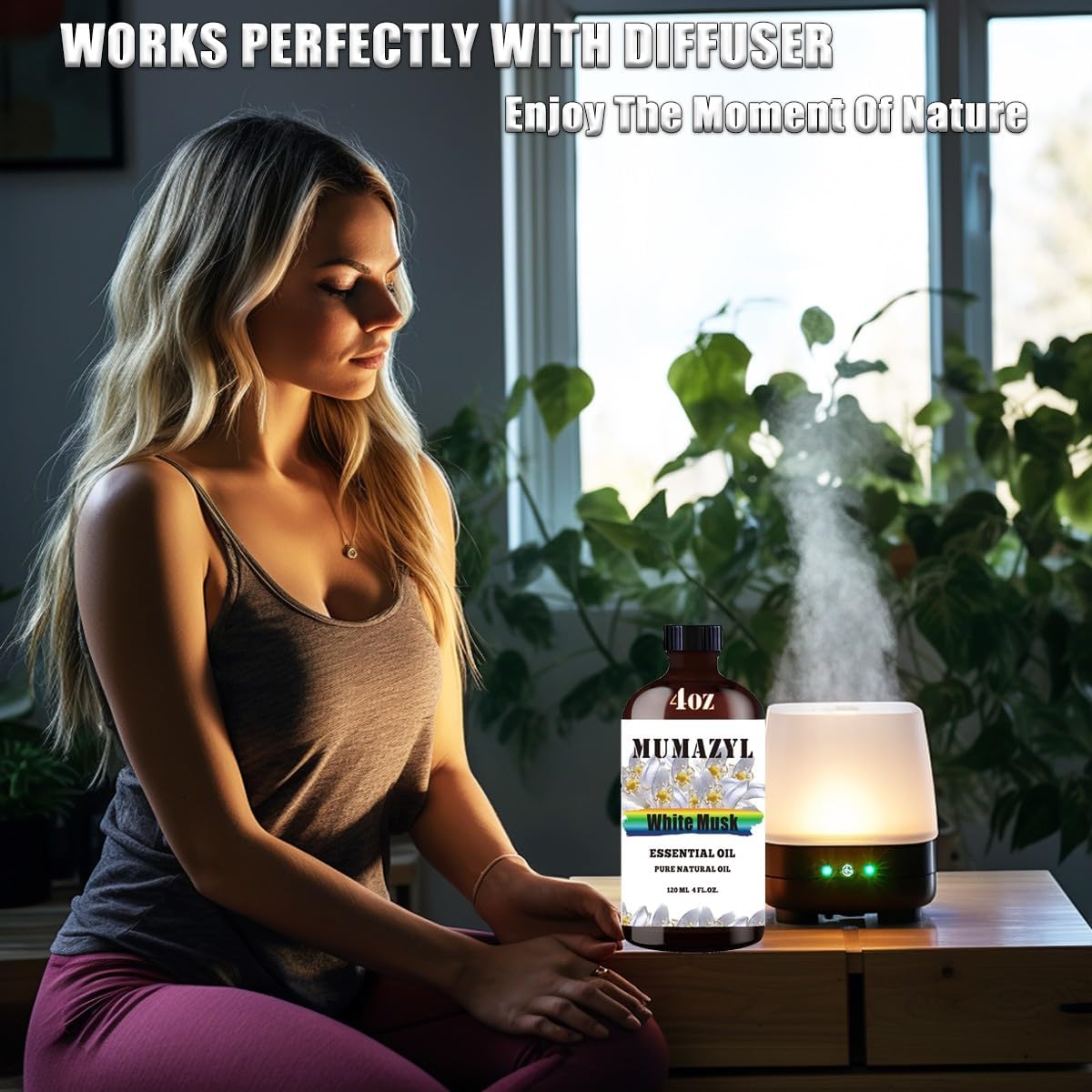 White Musk Essential Oil, White Musk Oil 4 Fl Oz 120ML for Diffuser Humidifier Yoga Cleaning DIY Candle Soap Making Essential Oils