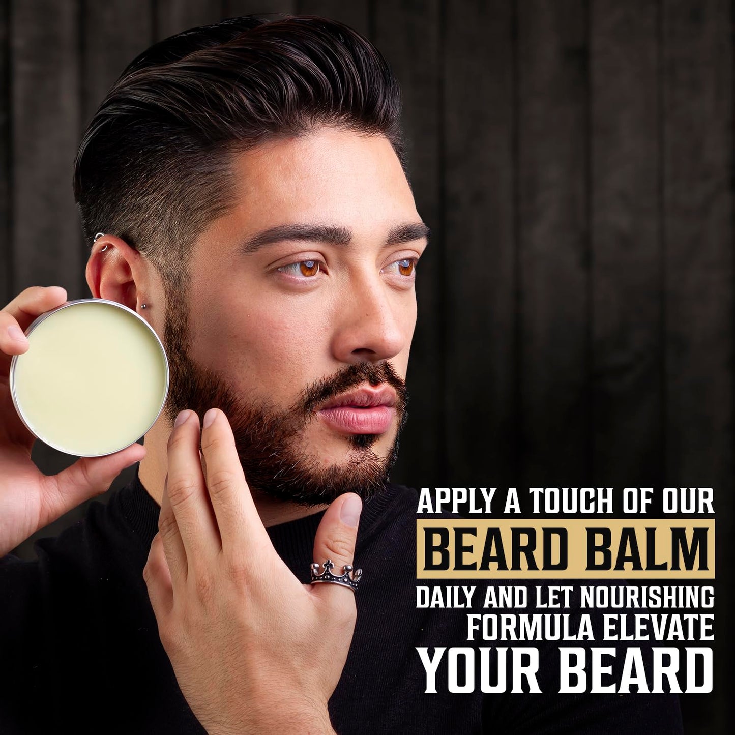 Viking Revolution 4 Beard Balm Variety Pack (1oz Each)- Spiced Vanilla, Sweet Tobacco, Majestic Oud, Citrus - Styles, Strengthens & Softens Beards & Mustaches - Leave in Conditioner Wax for Men