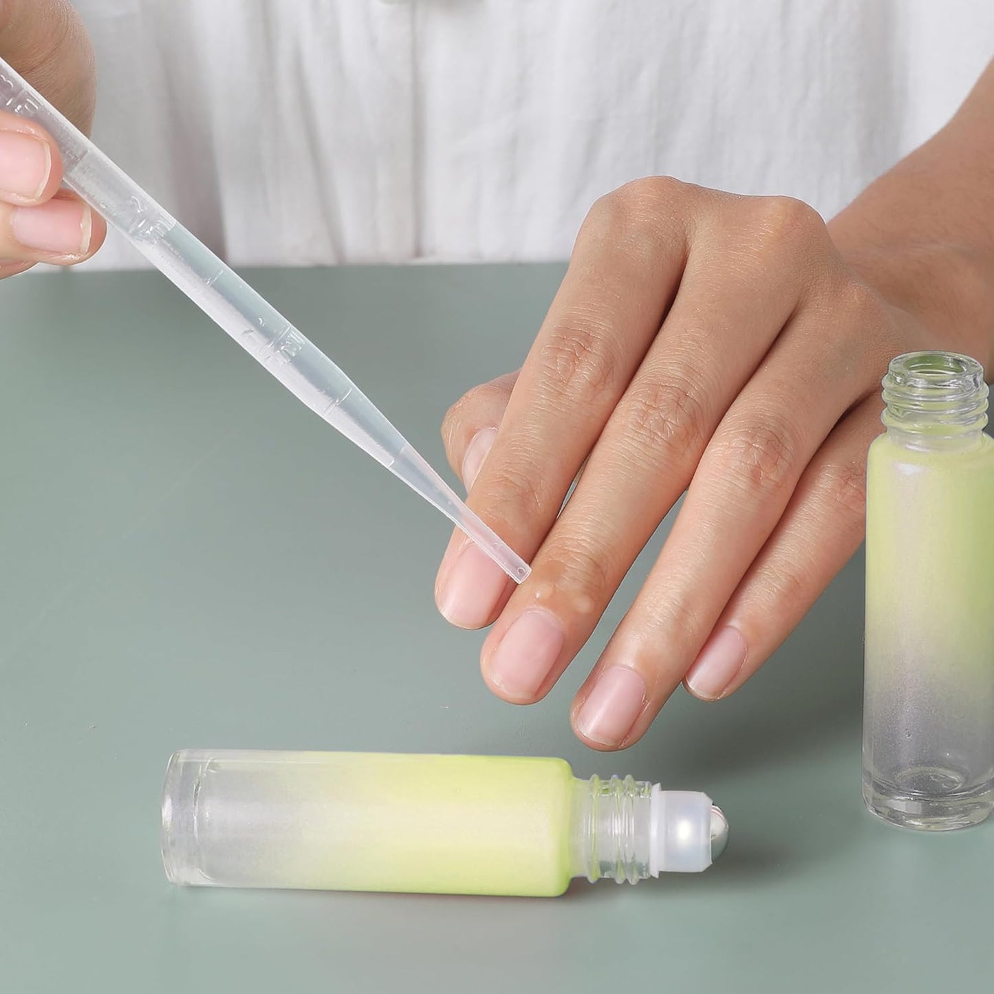 Essential Oil Roller Bottles, 10ml Thick Glass Perfume Roller Bottles with Funnel Opener and Dropper Colored Glass Empty Bottles with Stainless Steel Roller Balls (Yellow, 12 Pack)