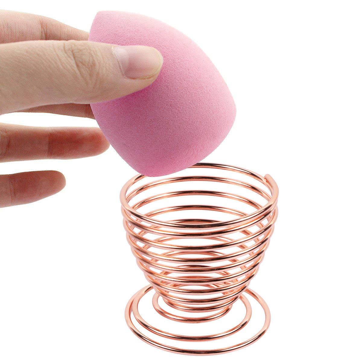 1 Pc Beauty Sponge Blender Holders Makeup Sponge Drying Stand Beauty Sponge Holder Storage Rack Egg Powder Puff Display Stand Sponge Storage, Rose Gold