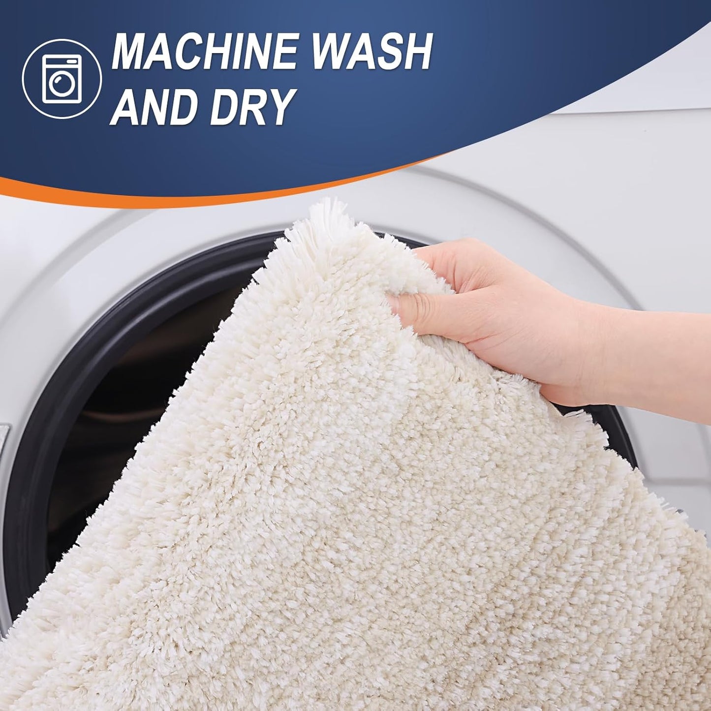 OLANLY Bathroom Runner Rugs 47x20, Extra Soft Absorbent Microfiber Bath Rugs, Rubber Backing, Quick Dry, Washable Bath Mats for Bathroom Floor, Tub and Shower, Home Decor Accessories, Light Beige