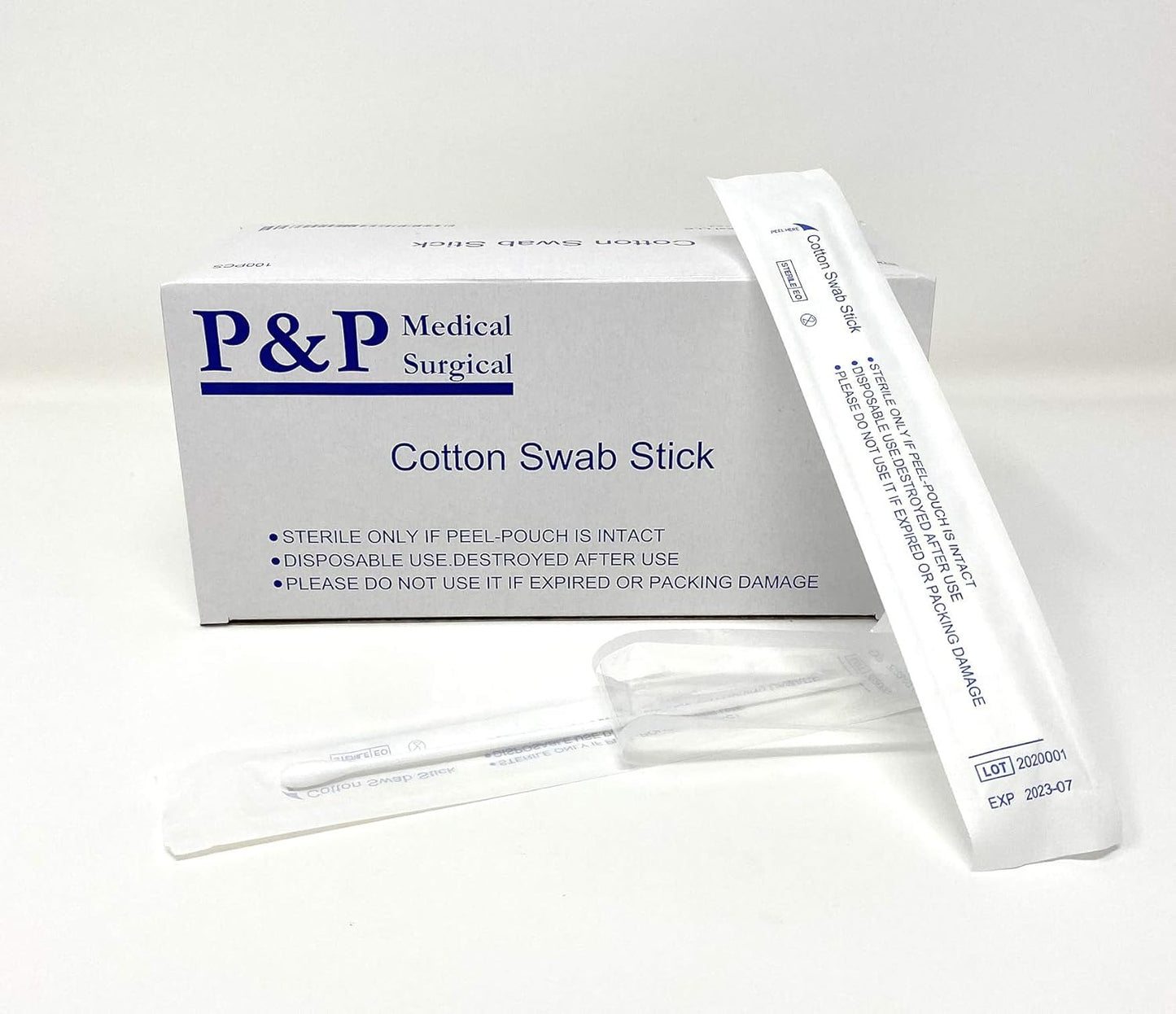 Sterile Cotton Tipped Applicator 6" by P&P MEDICAL SURGICAL Box of 100
