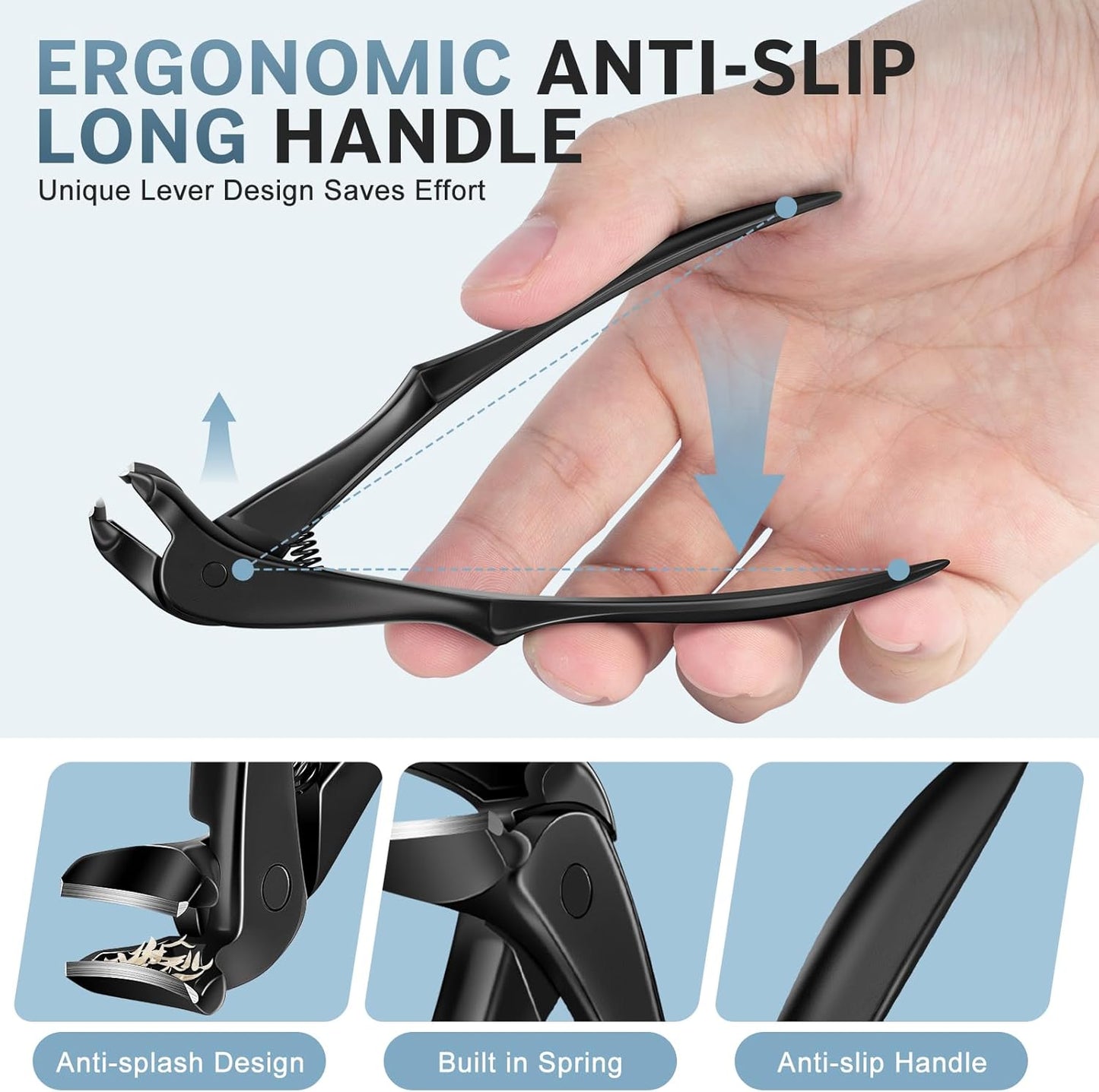 2025 Long Handle Toenail Clippers for Seniors, Angled Head Very Sharp Nail Clippers with Wide Opening for Men Wome, Toenail Clipper with Catcher for Thick Toenails and Fingernails