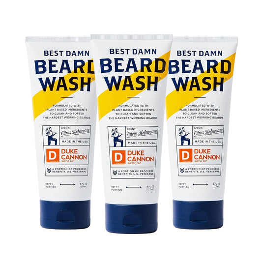 Duke Cannon Supply Co. Beard Wash Citrus Hefeweizen, 6 Fl Oz - Made with Plant-Based Ingredients to Strengthen, Rejuvenate, Soften and Condition