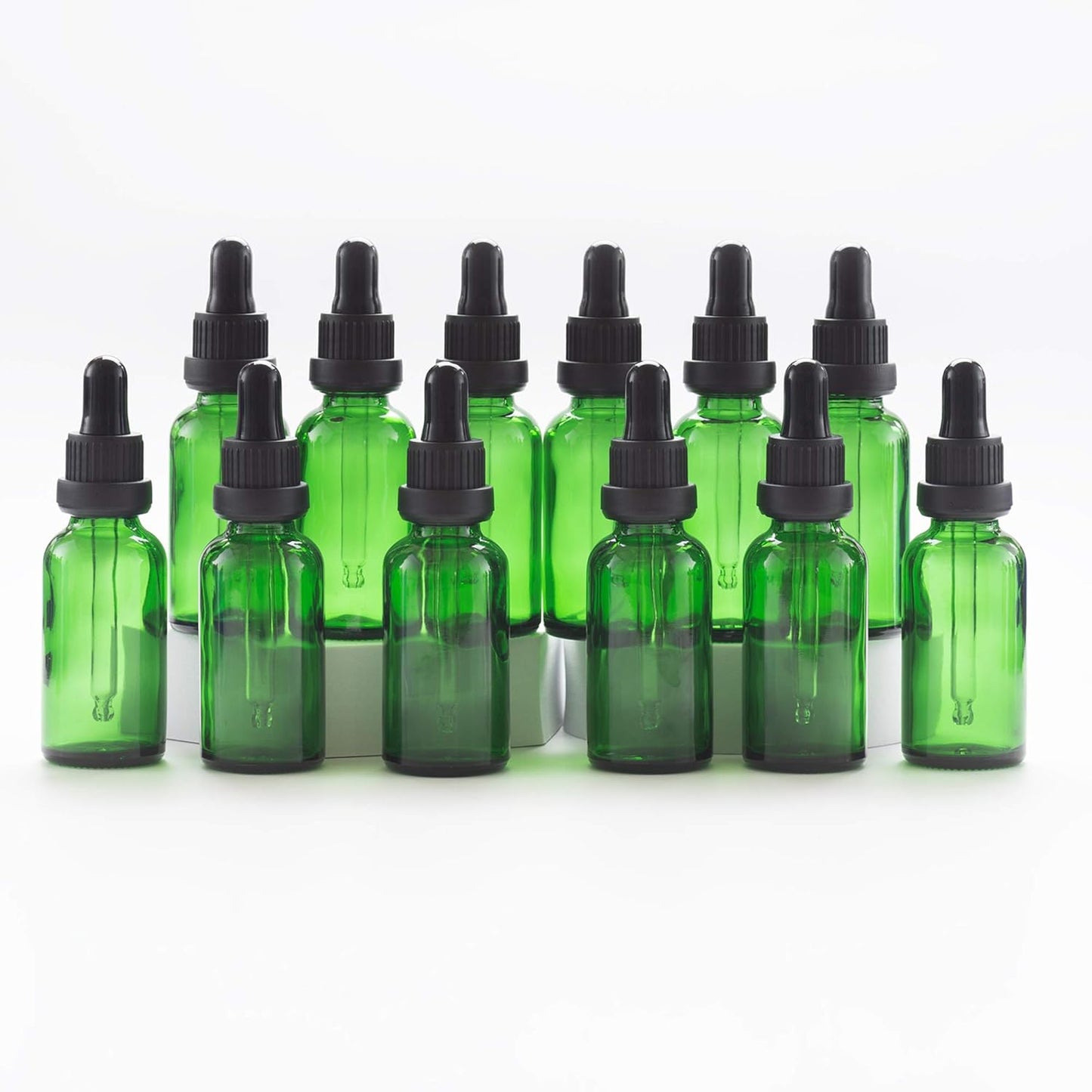 YIZHAO Green Glass Dropper Bottle 1oz, Tincture Bottles with Glass Dropper, for Essential Oils, Aromatherapy, Cosmetic, Laboratory, Pharmacy, Liquids, Travel –12 Pcs